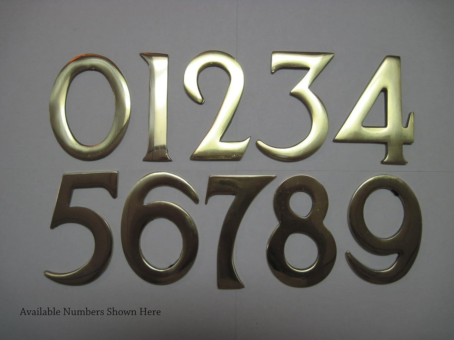 3-Inch Brass Floating Mailbox Number in Williamsburg Font