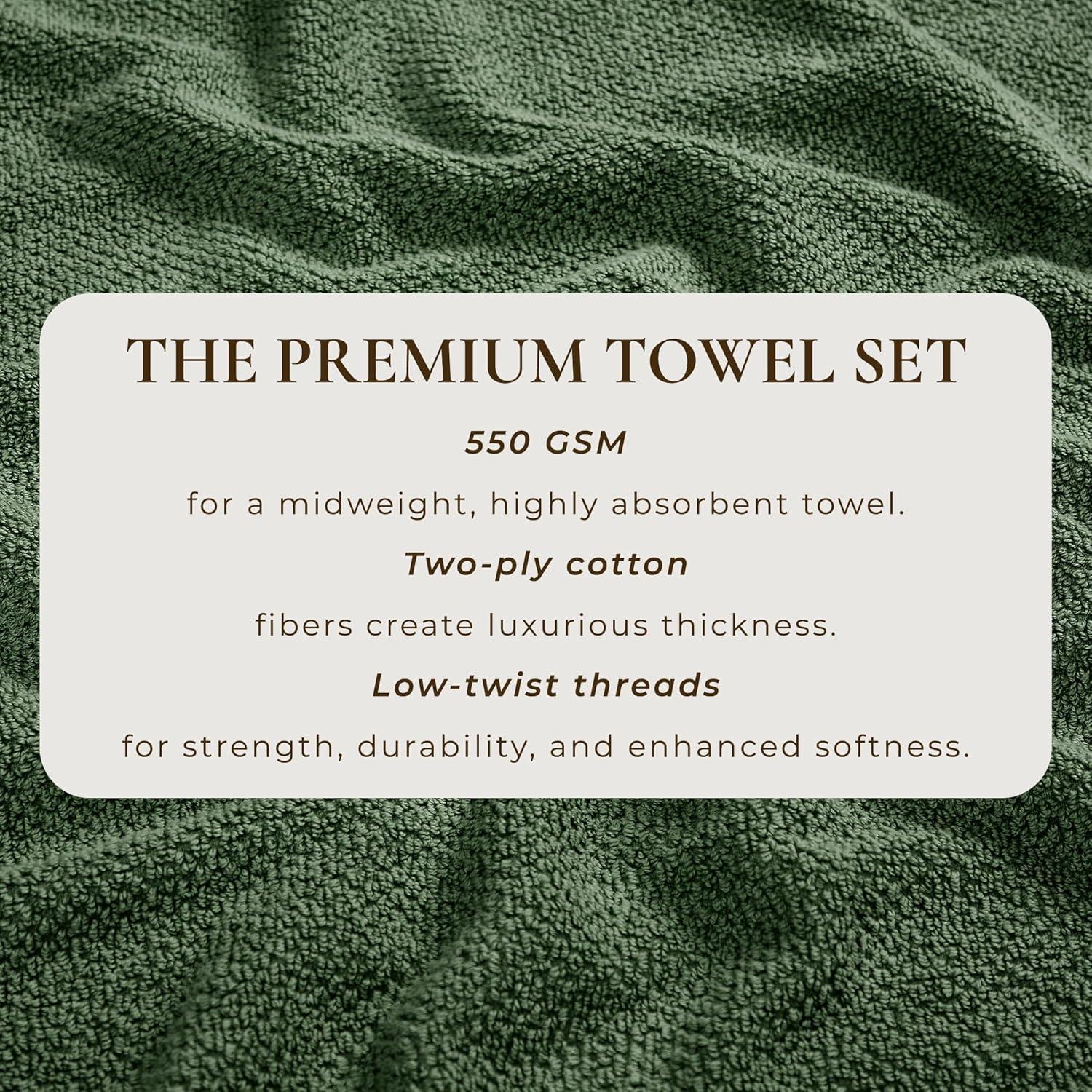 Cotton Quick Dry Textured Single Towel - Great Bay Home (Forest Green, Bath Sheet - Set of 2).