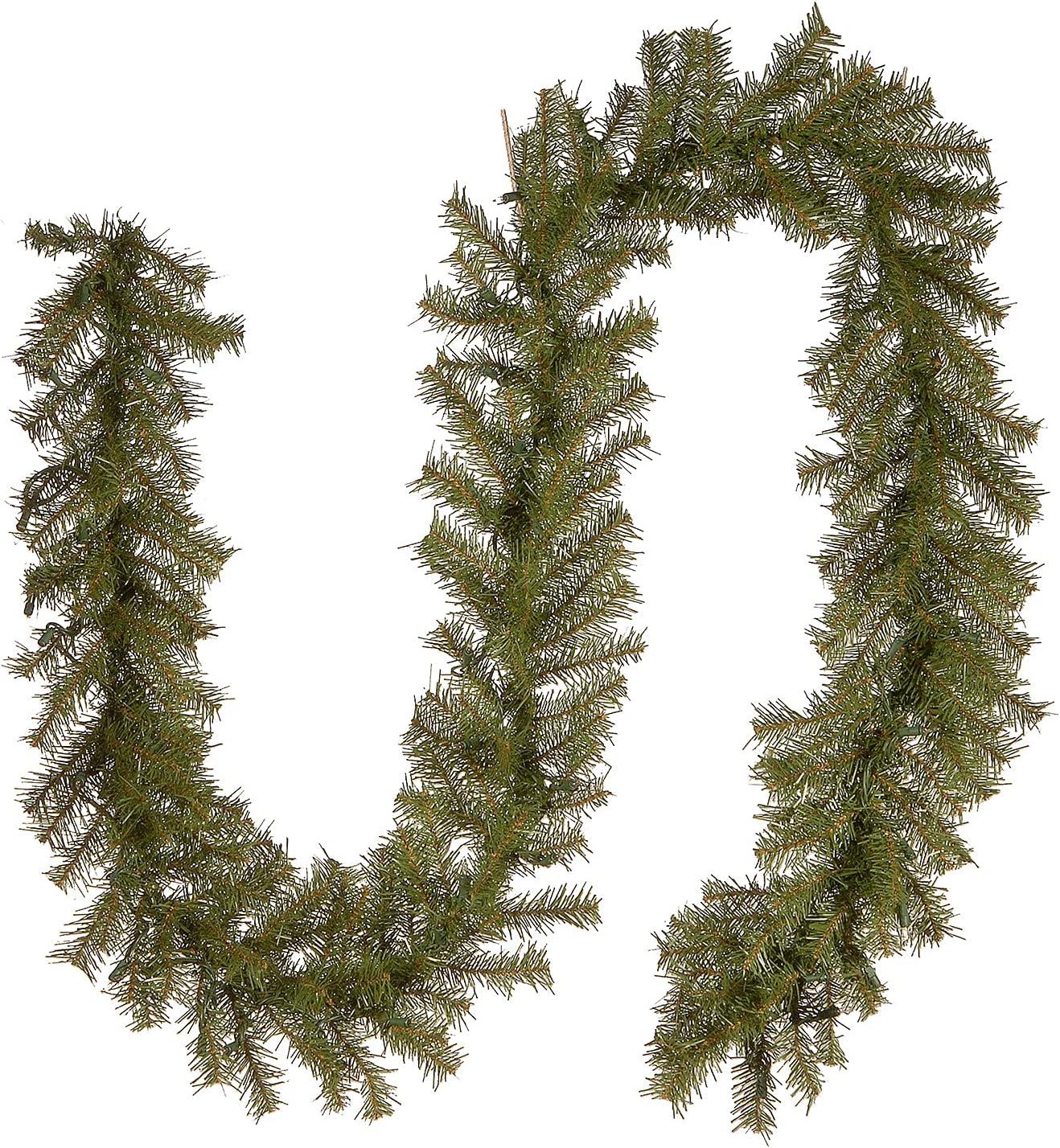 National Tree Company Pre-Lit Artificial Christmas Garland, Green, Norwood Fir, White Lights, Plug In, Christmas Collection, 9 Feet