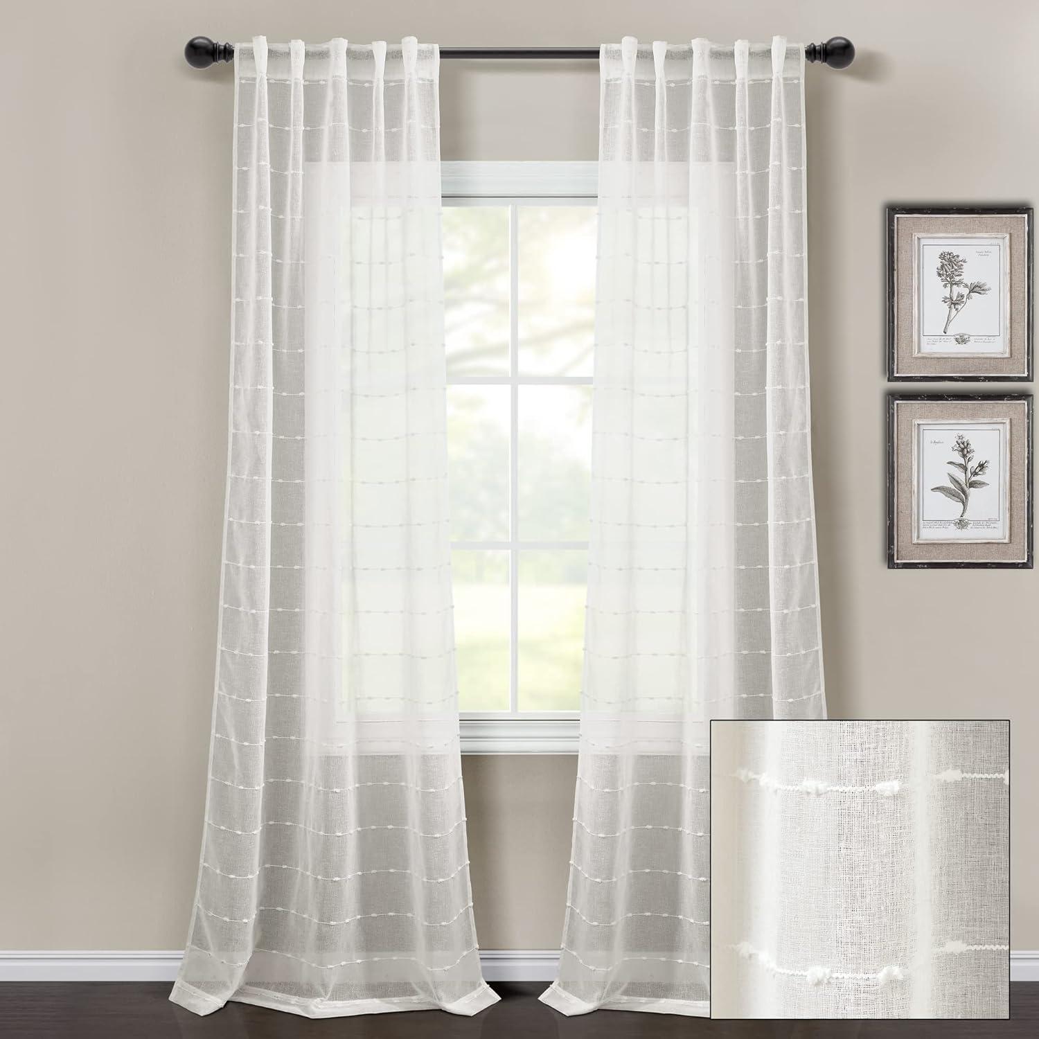Lush Decor Solid Sheer Curtain Panels (Set of 2)