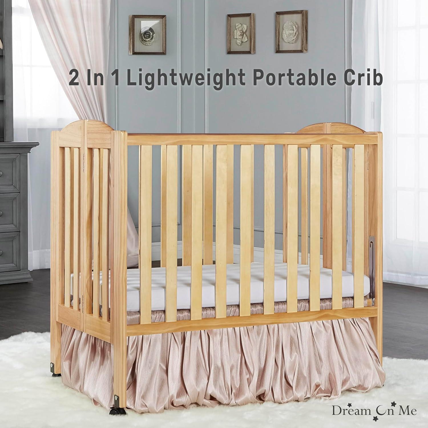 Dream On Me 2-in-1 Mini Convertible Portable Crib
