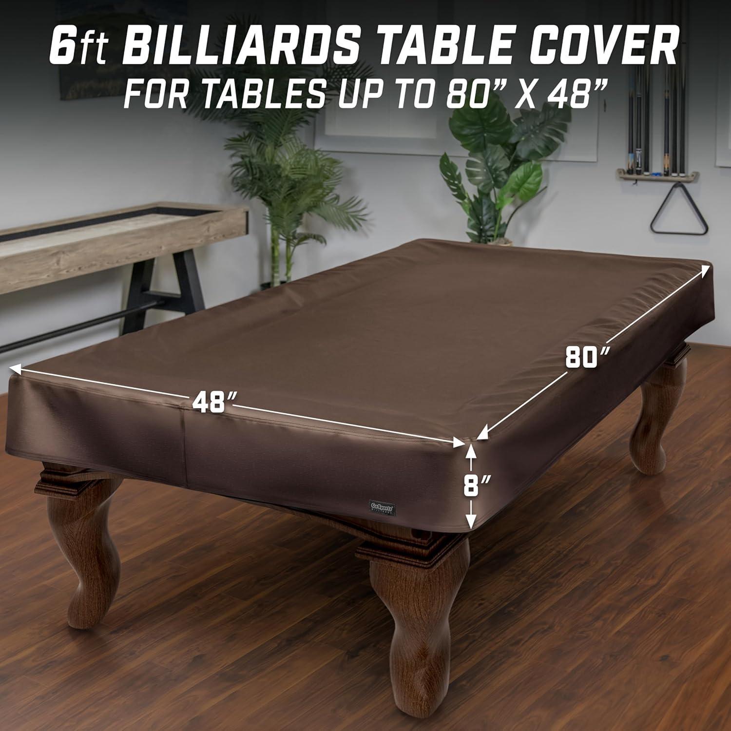 Brown Leatherette Waterproof 6 ft Pool Table Cover