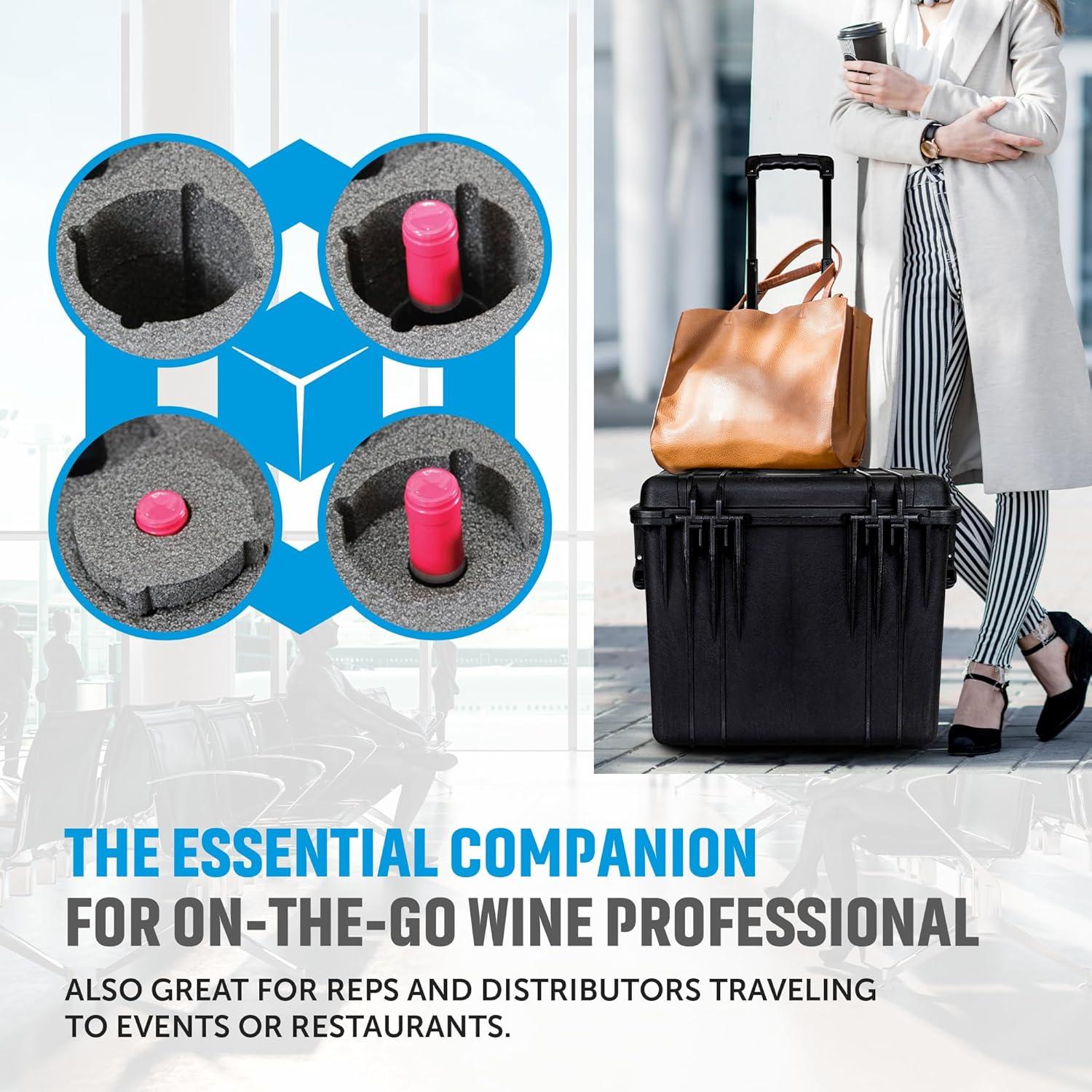 CasePro 8-Bottle Wine Carrier with Wheels