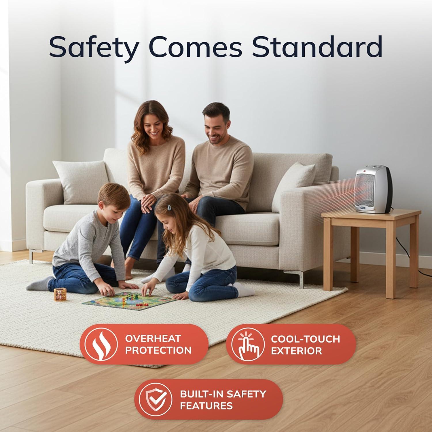 Lasko Ceramic 1500 Watt 5118 BTU Electric Compact Space Heater with Adjustable Thermostat