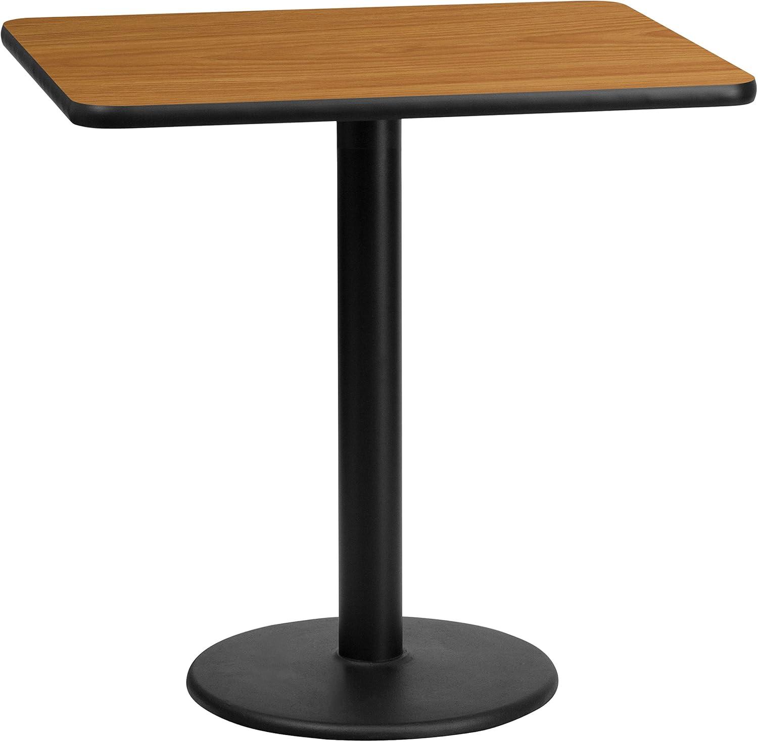 Carrus Rectangular Laminate Dining Table Top with Round Base