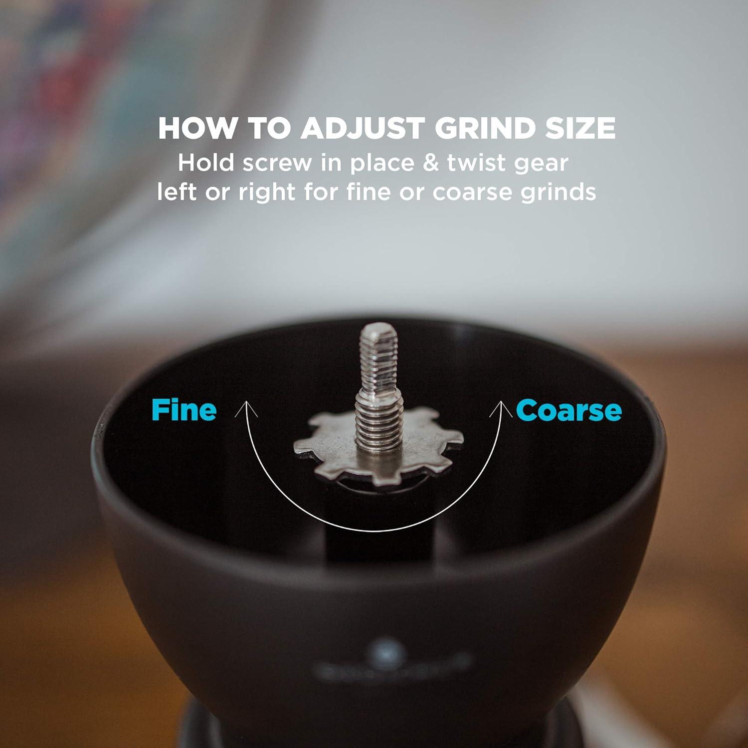 GROSCHE BREMEN Manual Ceramic Conical Burr Coffee Grinder, Spice & Coffee Grinder with Glass Storage Jar