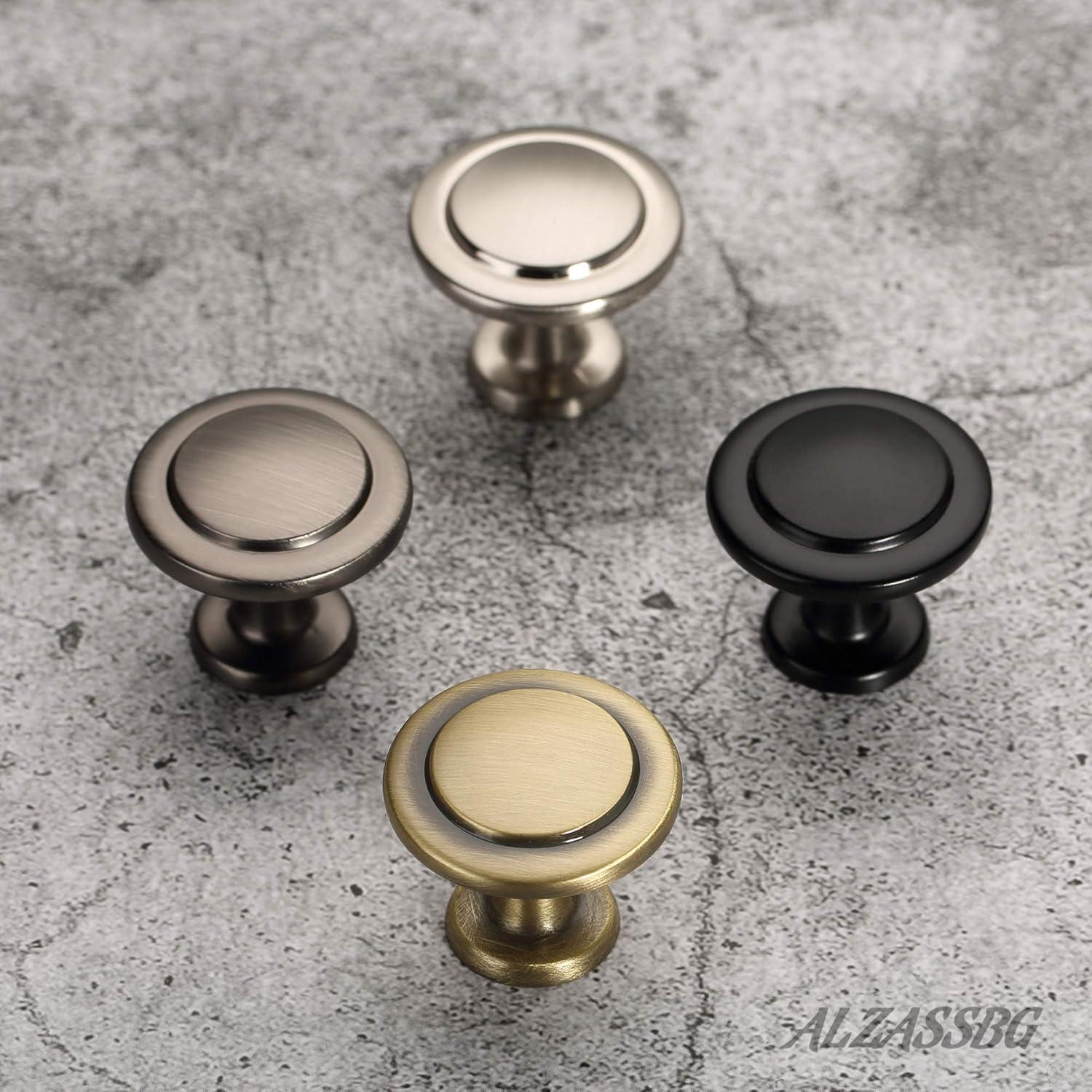 Cosmas 5560BAB Brushed Antique Brass Cabinet Hardware Round Knob - 1-1/4" Diameter - 10 Pack