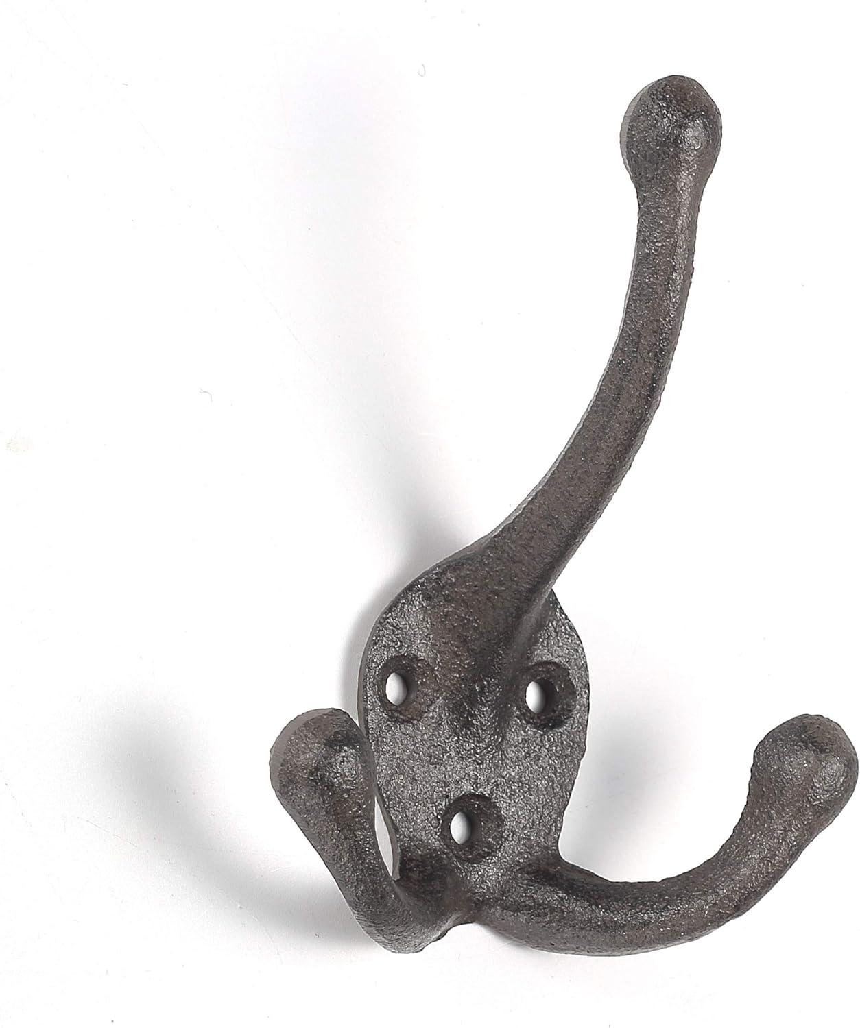 Antique Black Cast Iron Heavy Duty Wall Hooks Set