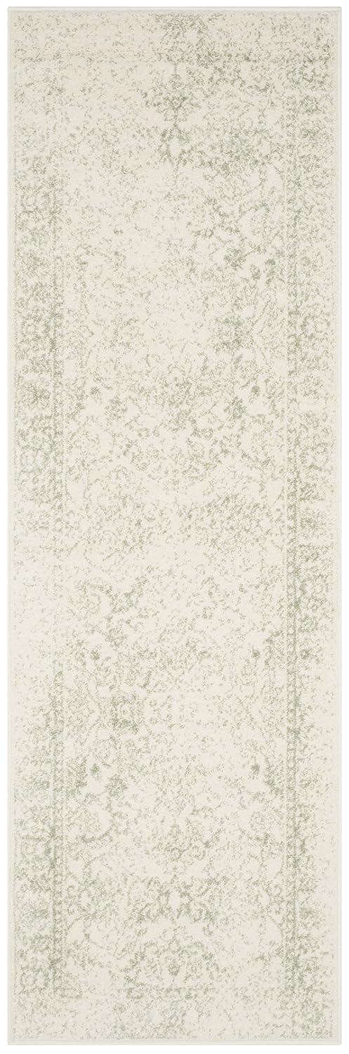 Adirondack ADR109 Machine Made Indoor Runner - Ivory/Sage - 2'6"x12' - Safavieh