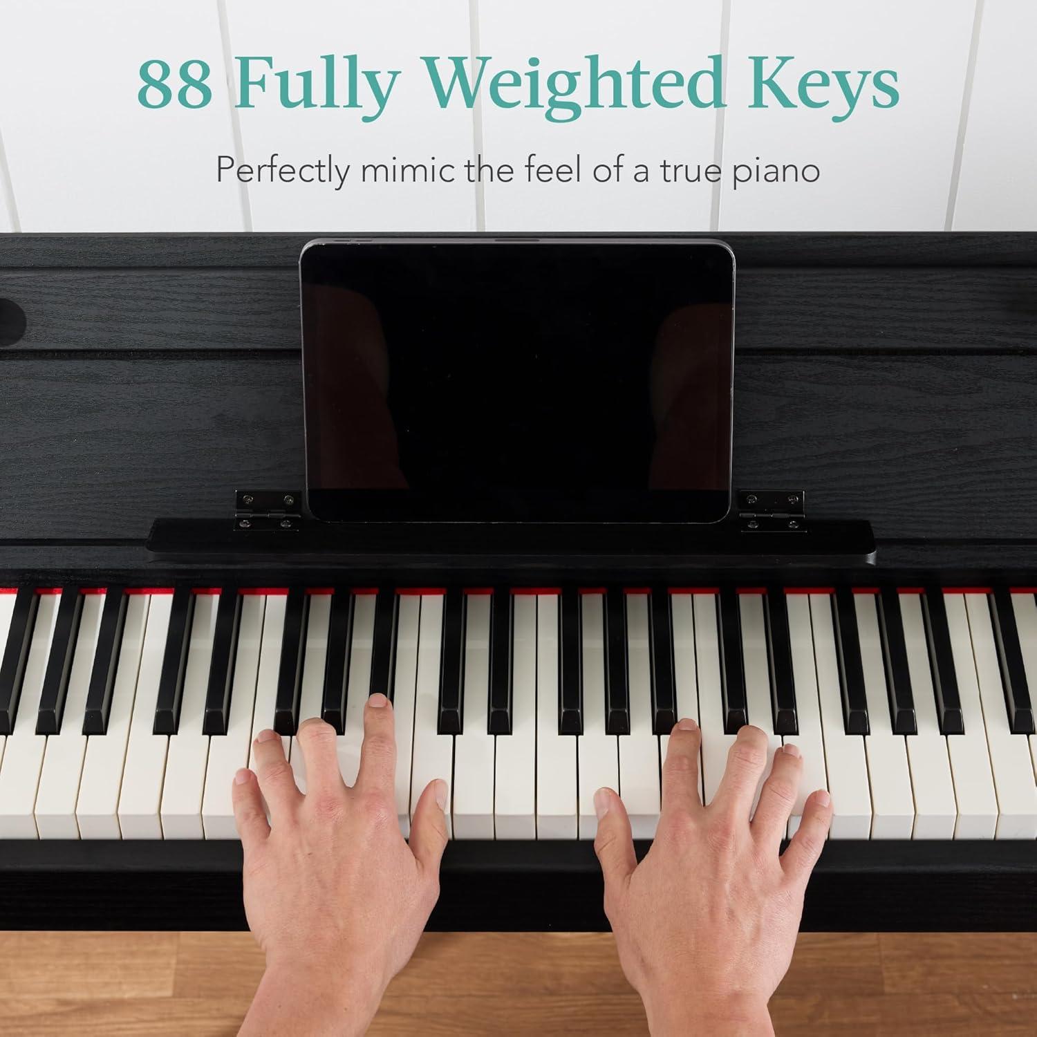Best Choice Products Best Choice Product Modern 88 Key Fully Weighted Desk Style Digital Piano w/ Metal Legs, 3 Sustain Pedal - Natural