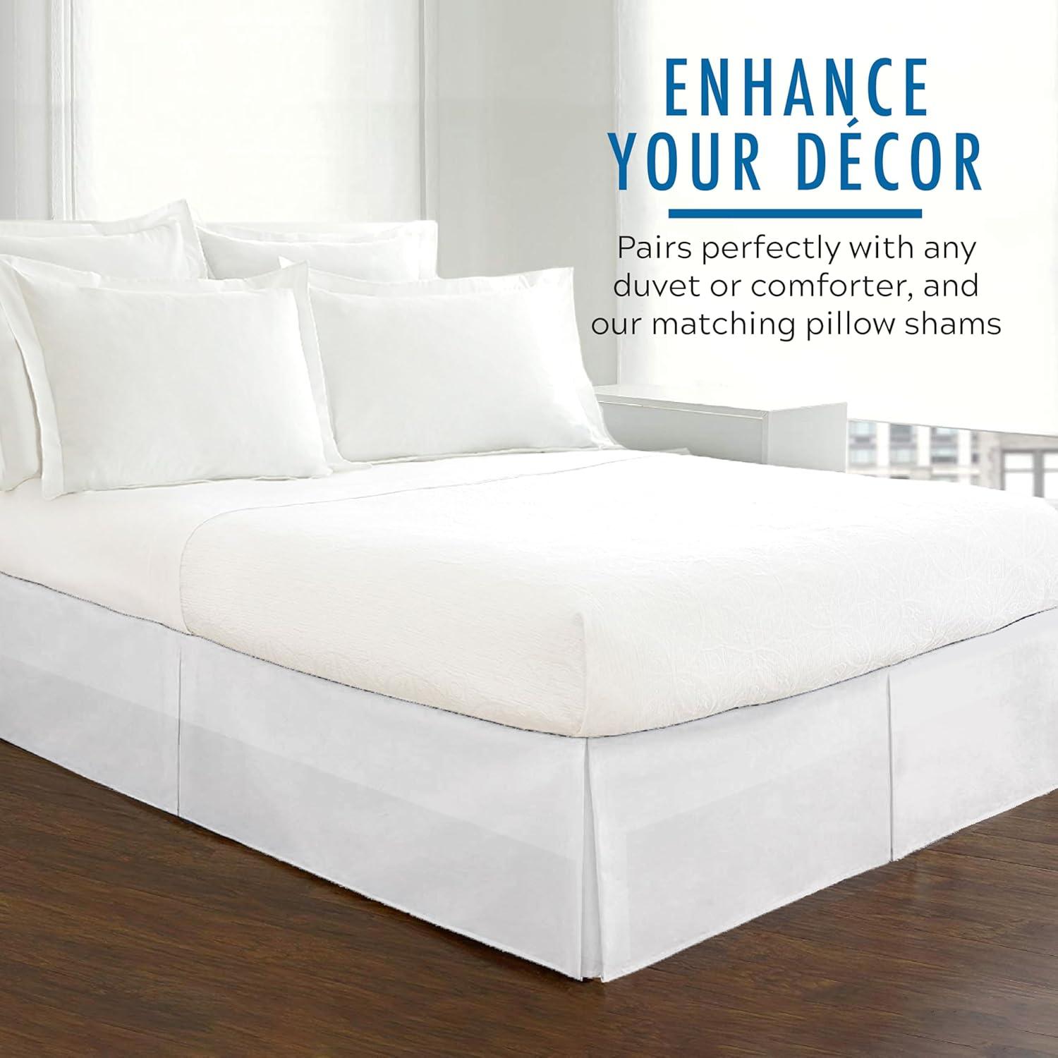 Fresh Ideas Fresh Ideas Tailored Poplin Bed Skirt, 14" Drop Length