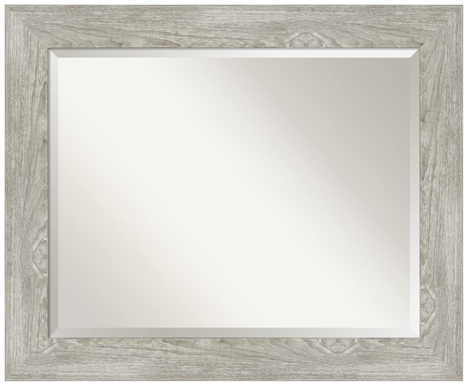 34" x 28" Dove Graywash Framed Bathroom Vanity Wall Mirror - Amanti Art: Modern, Wall Mount, Wood Frame