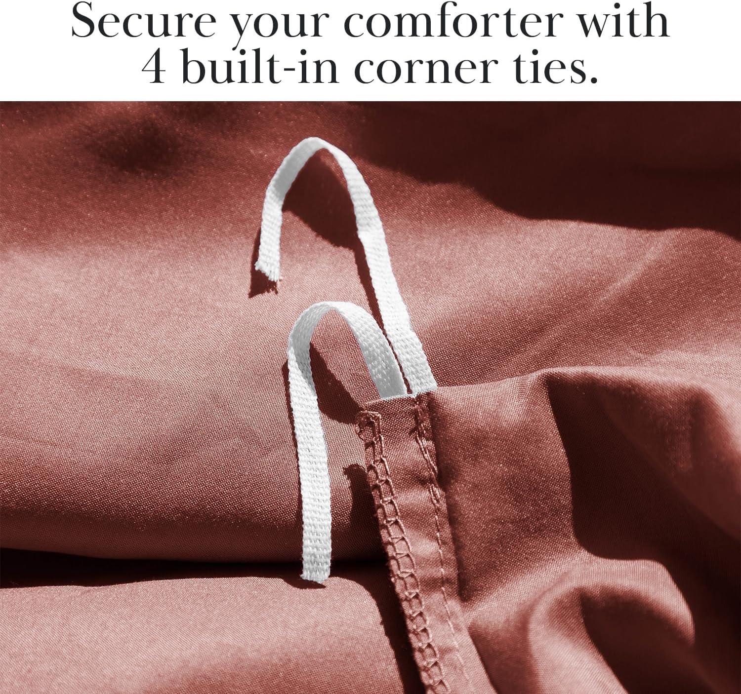Southshore Fine Living, Inc. Oversized Queen Duvet Cover Set – Easy-Care Queen/Full Size Duvet Cover with 2 Pillow Shams, Lightweight, Queen Size Comforter Cover, Fade and Stain Resistant, Marsala