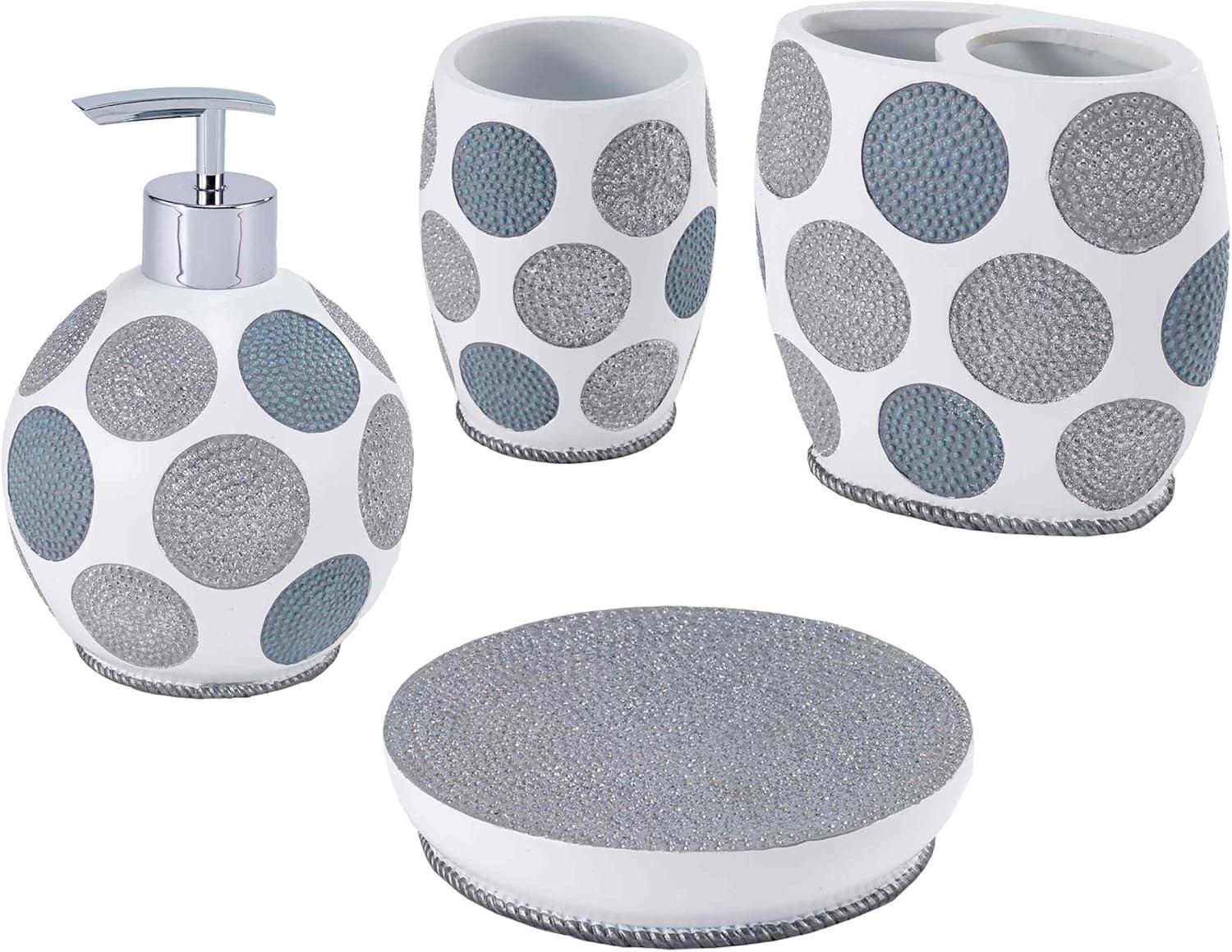 Avanti Linens Dotted Circles 4 Pc Bath Accessory Set