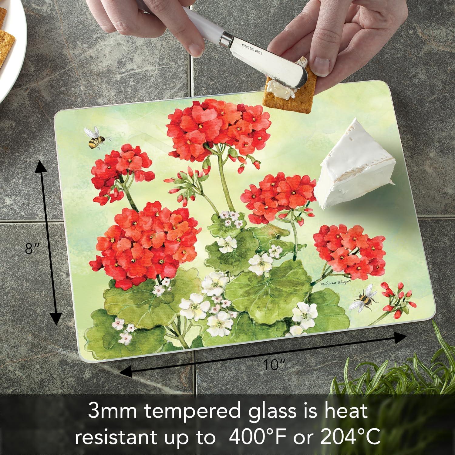 CounterArt Nature's Grace 3mm Glass Cutting Board 10” x 8”