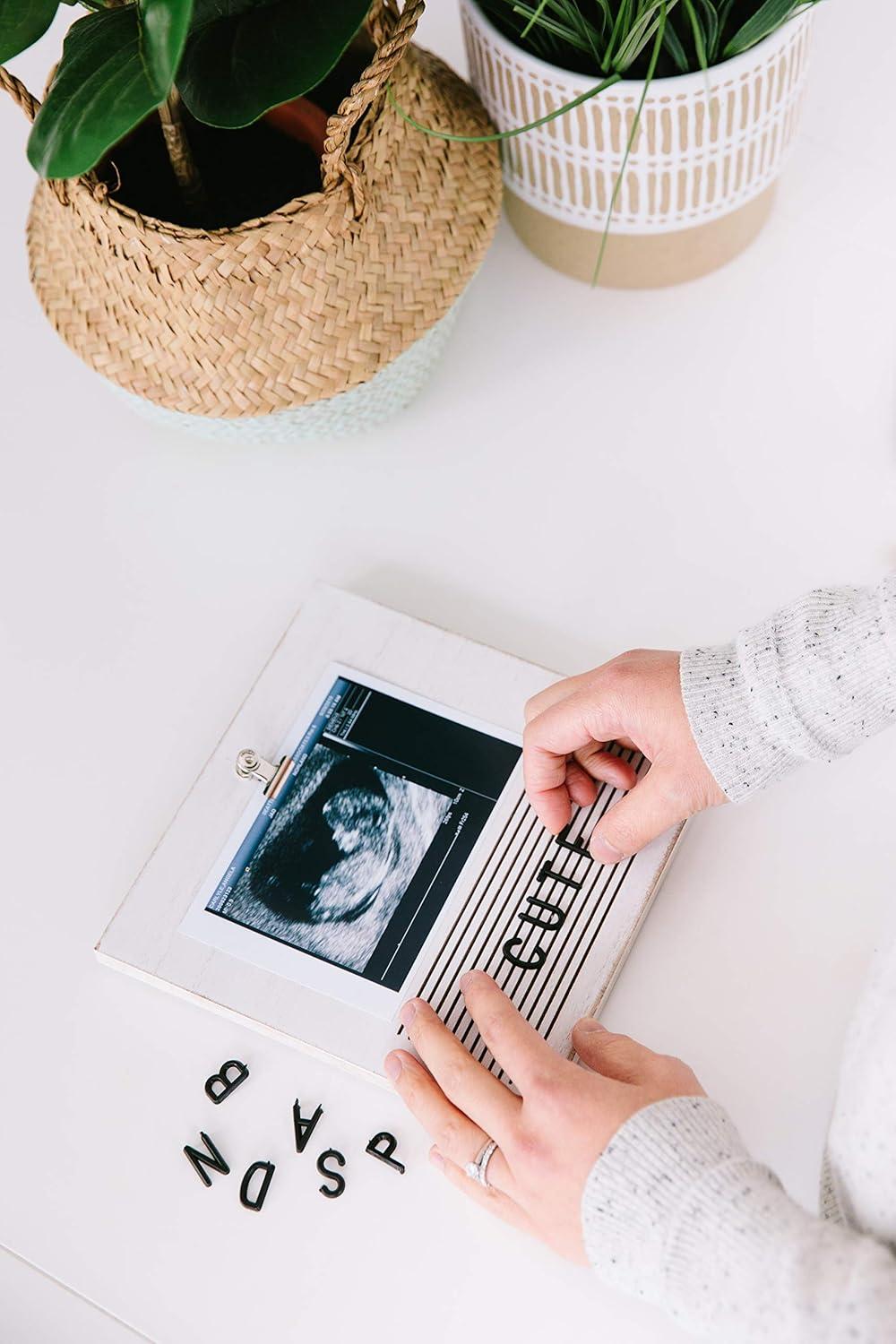 Whitewashed Rustic Letterboard Nursery Frame with Clip for Kids