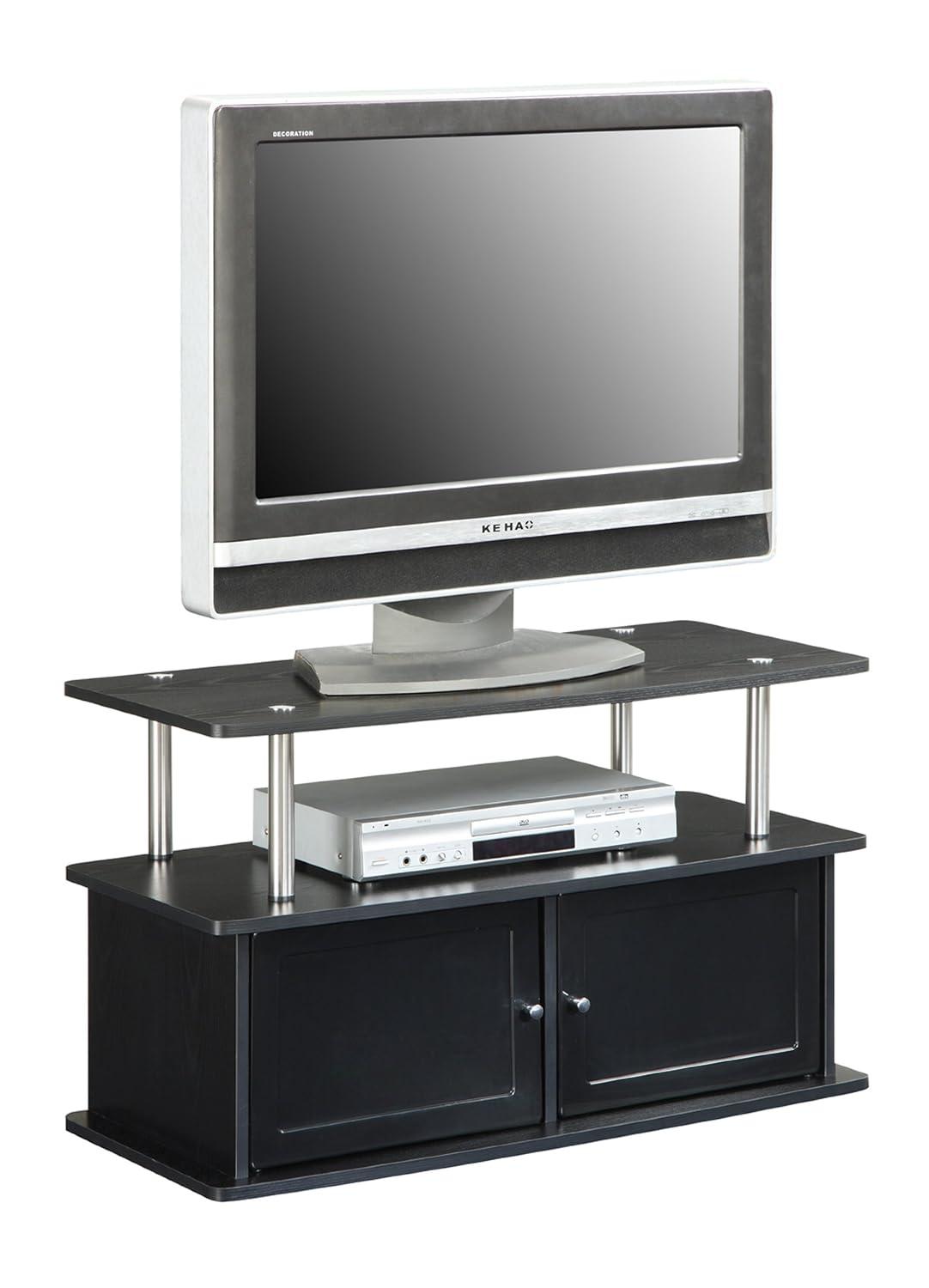 Convenience Concepts Designs2Go" TV Stand with Two Cabinets, for TVs up to 36", Black
