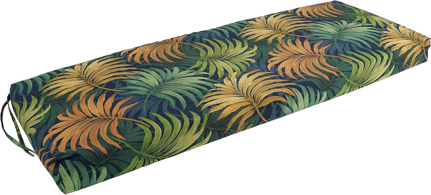Blazing Needles 54-inch by 19-inch Patterned Outdoor Spun Polyester Bench Cushion 954X19-REO-61