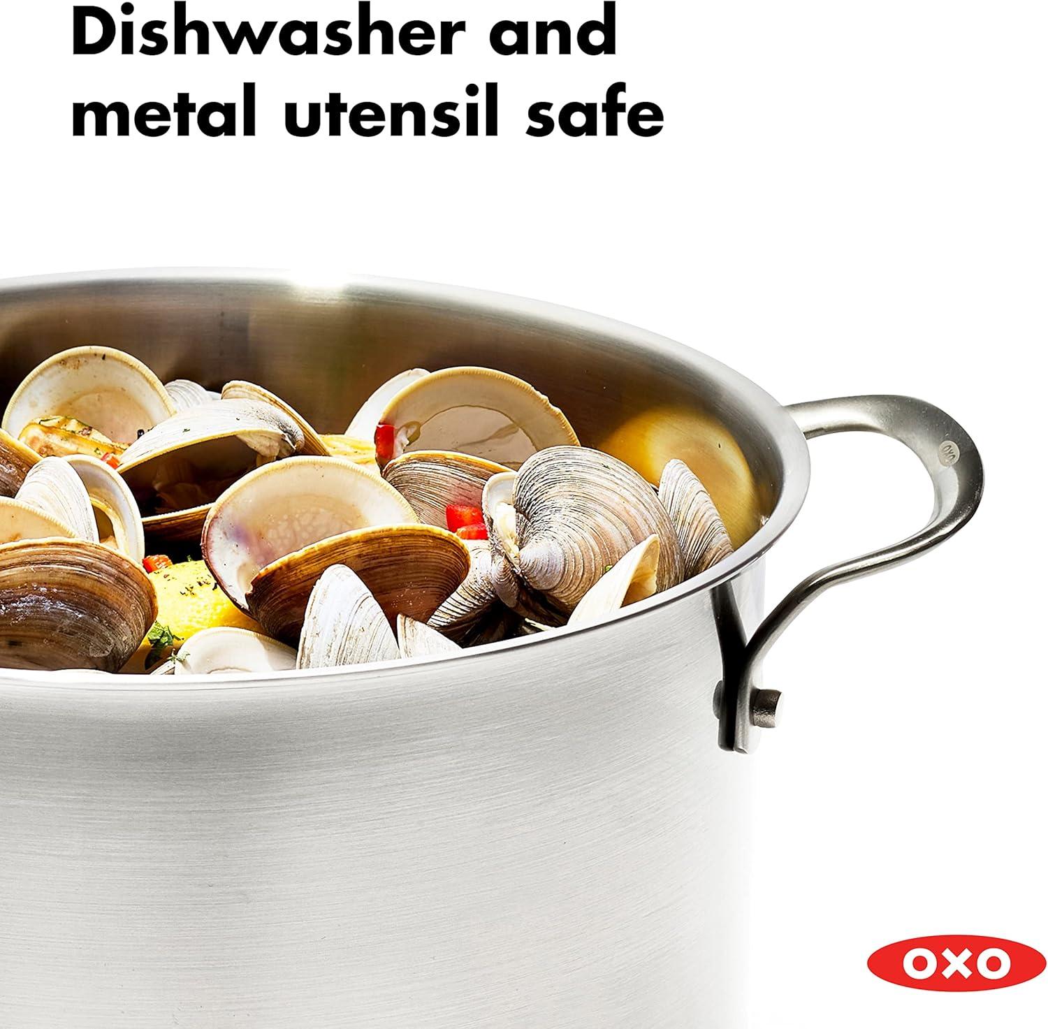 Polished Stainless Steel 8.4QT Multi-Pot with Steamer Insert and Glass Lid