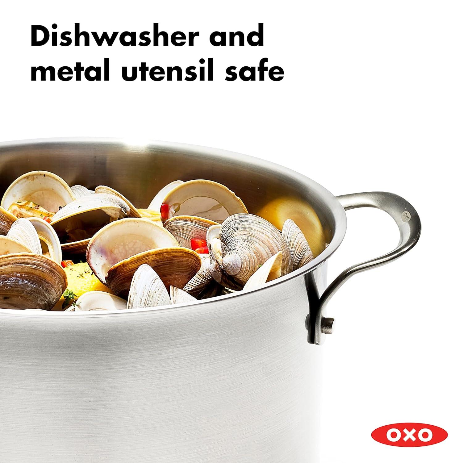 Polished Stainless Steel 8.4QT Multi-Pot with Steamer Insert and Glass Lid
