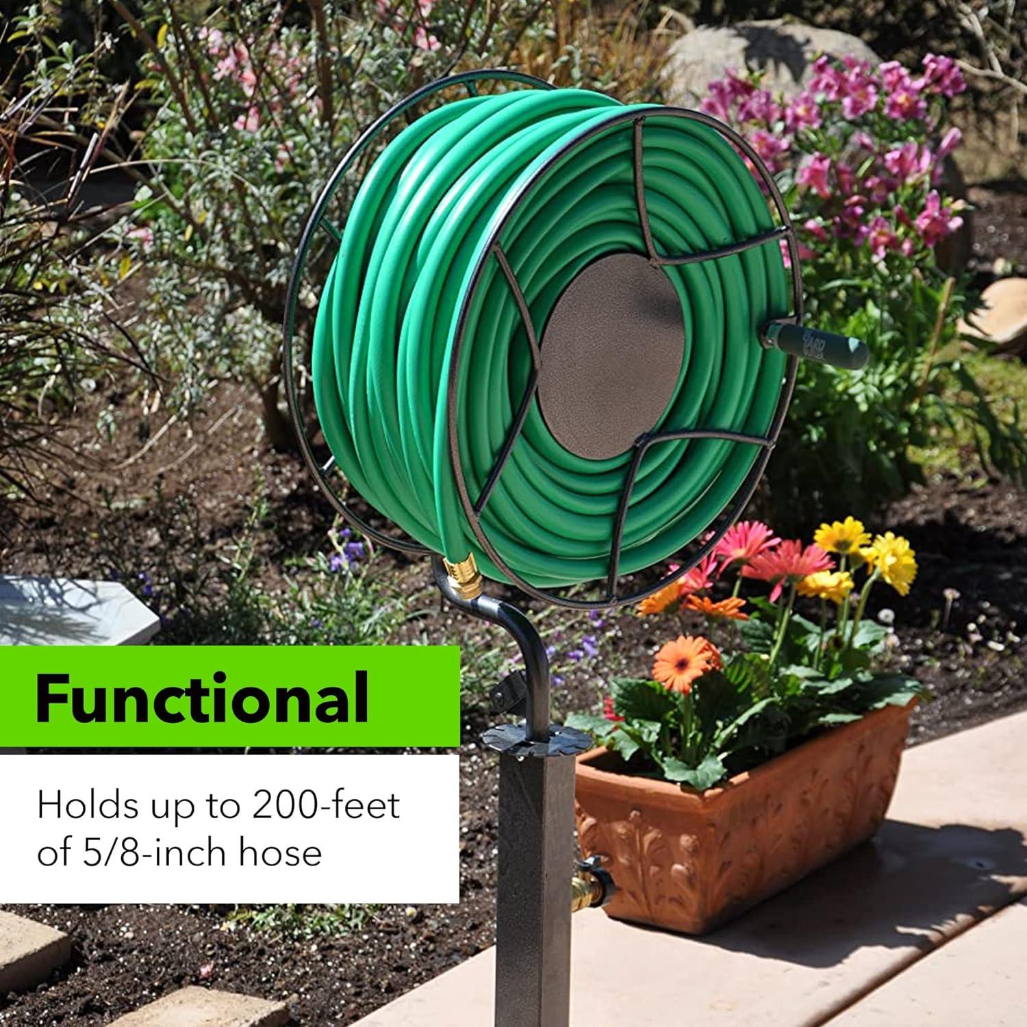 Yard Butler Free Standing 360 Degree Swivel Garden Steel Hose Reel