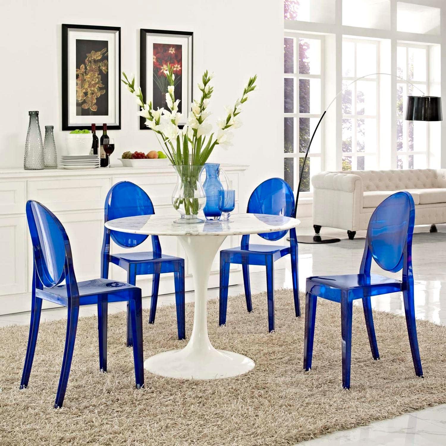 Modway Casper Dining Chairs Set of 4 in Blue