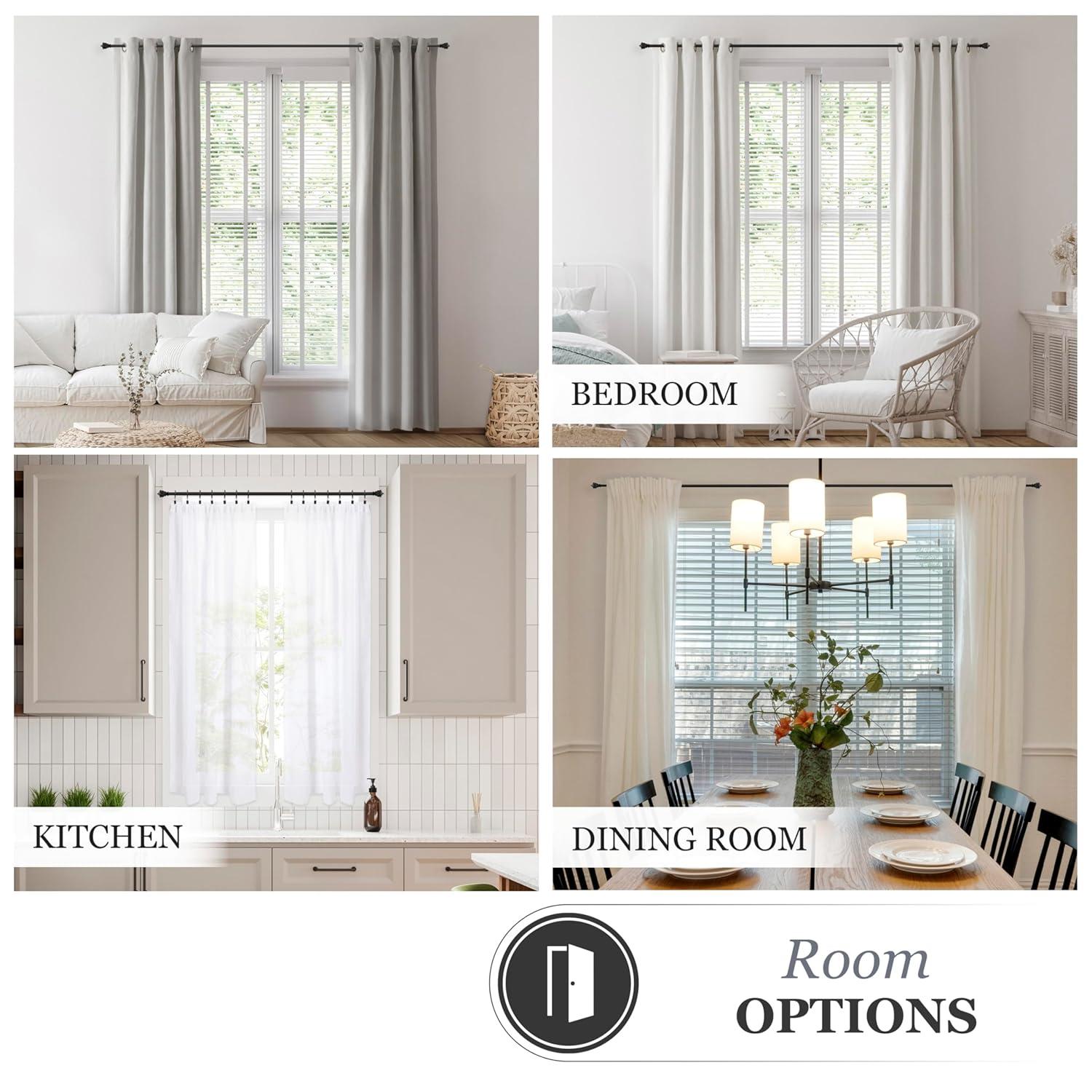 Kenney® Chelsea 5/8" Standard Decorative Window Curtain Rod, 28-48", Weathered Brown