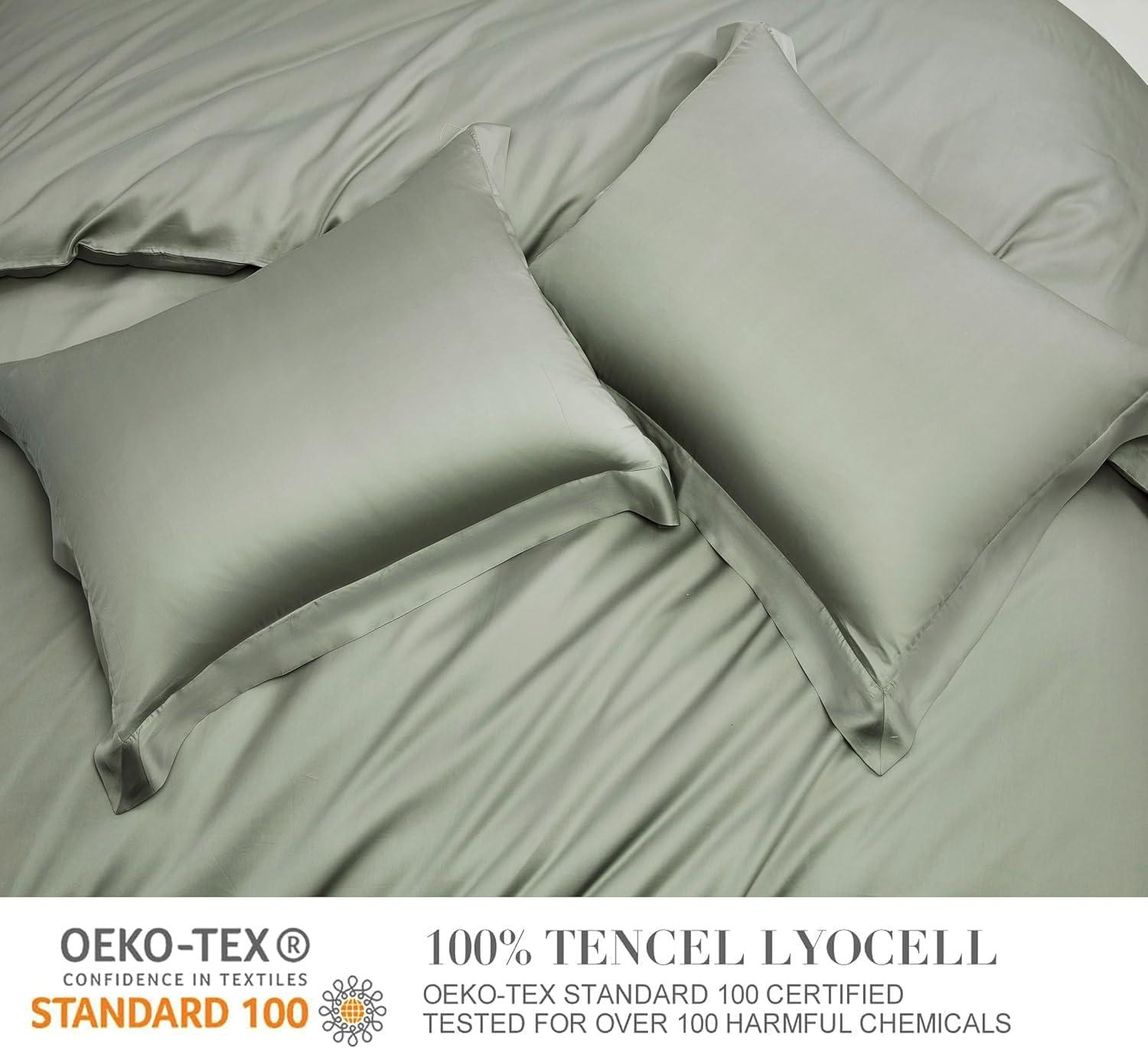 Tencel Lyocell Bedding Collection Silky Cooling Tencel Sateen Duvet Cover Set