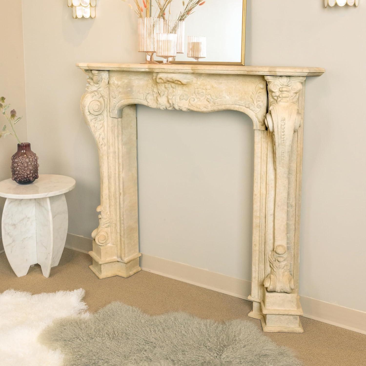 One Allium Way® Berthine Ornate Decorative Fireplace Mantel
