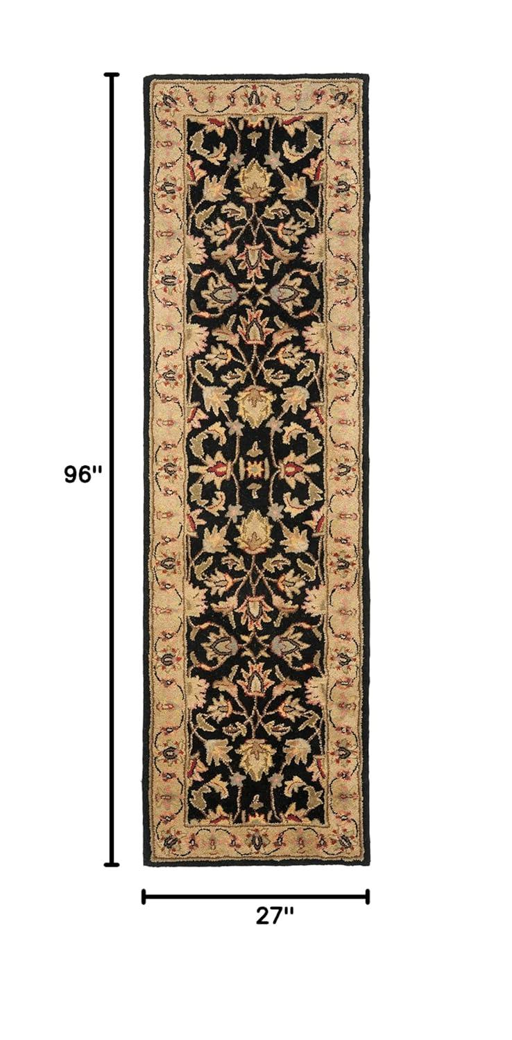 Heritage HG957 Handmade Area Rug - 4'x6' - Black/Beige - Safavieh