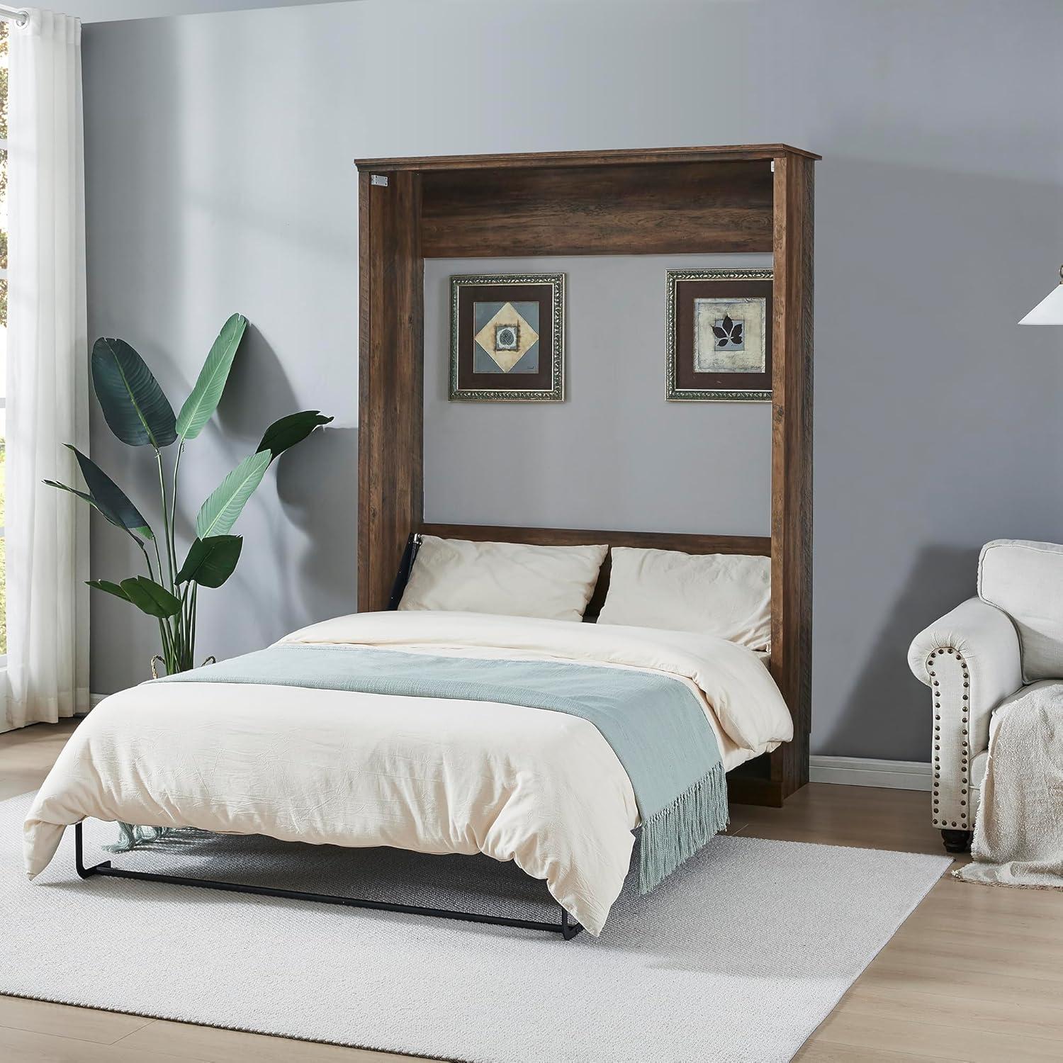 GROUPES Half Self-Close And Open Murphy Bed Cabinet Space-Saving Bed  Perfect For Guest Room, For Bed Room, Guest Room, Home Office