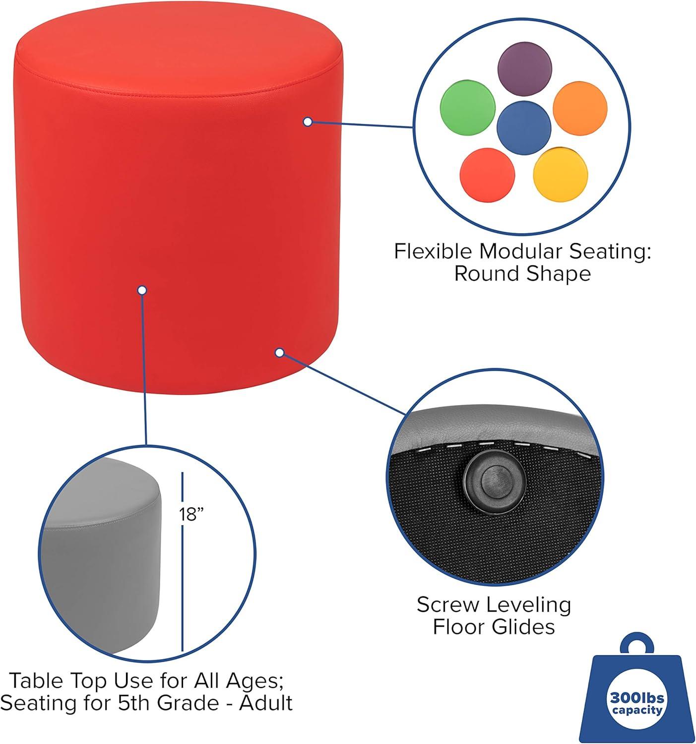 Emma and Oliver 18"H Soft Seating Flexible Circle for Classrooms and Common Spaces - Blue