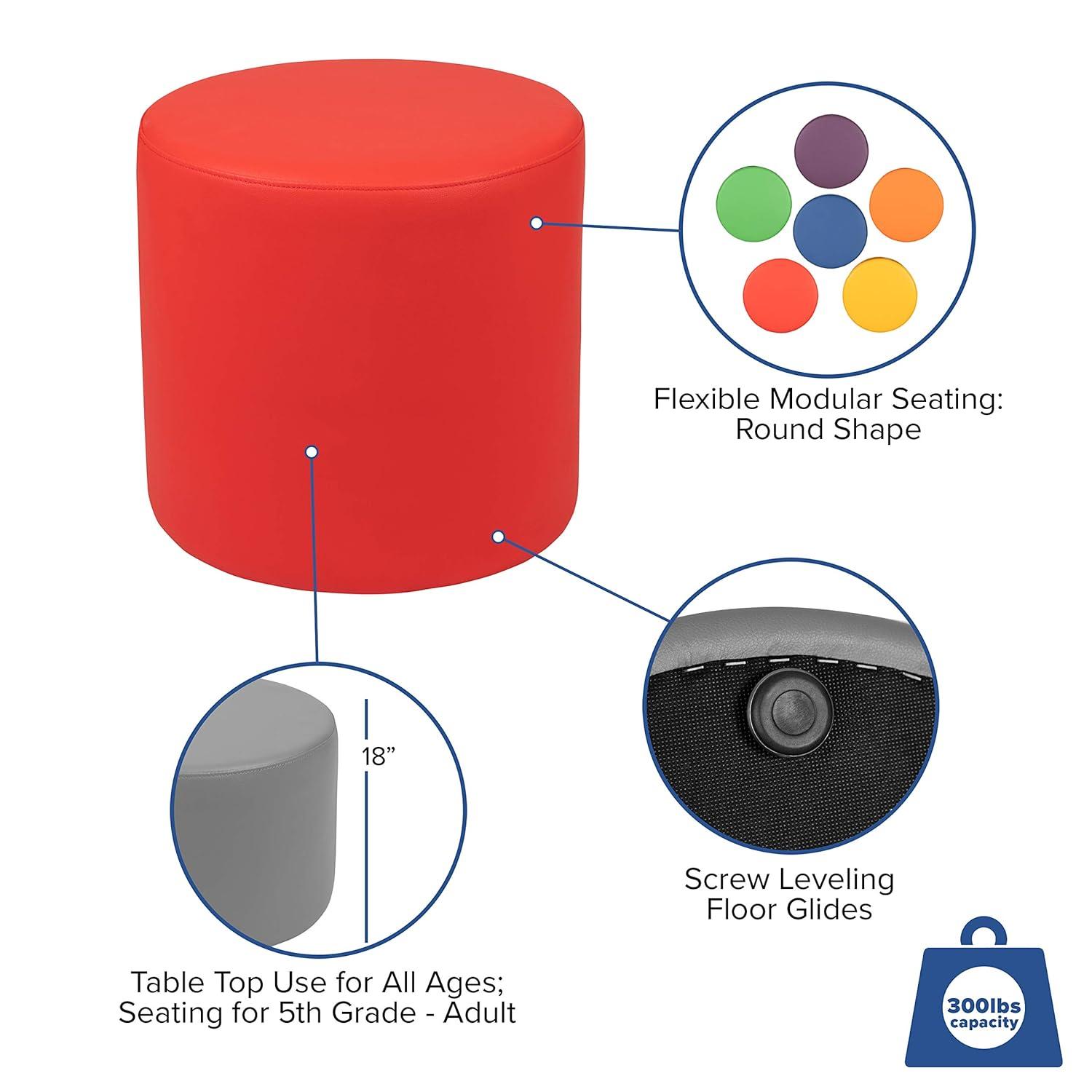 Emma and Oliver 18"H Soft Seating Flexible Circle for Classrooms and Common Spaces - Blue