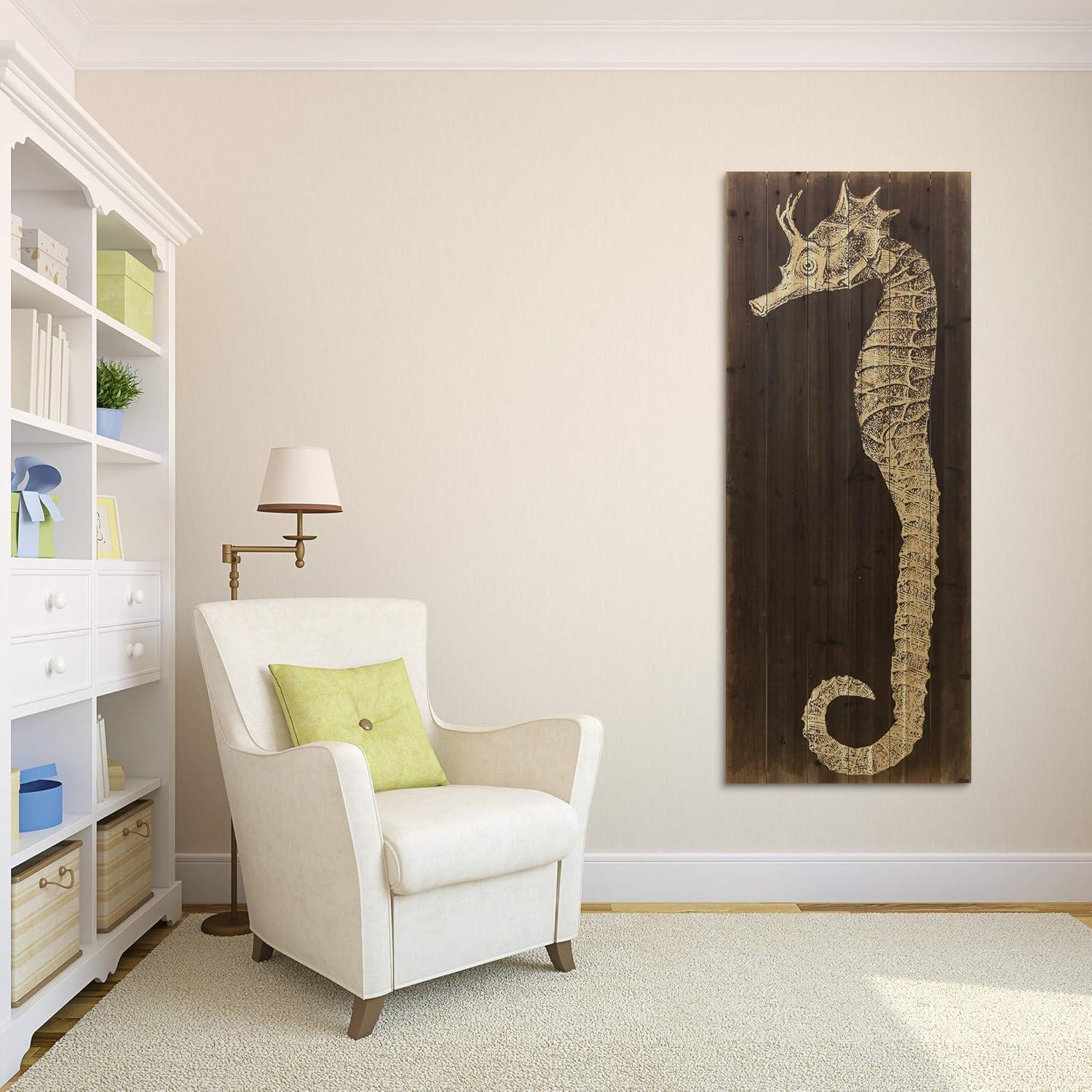 Empire Art Direct Seahorse B Print on Solid Wood Wall Art, 60" x 24", Ready to Hang