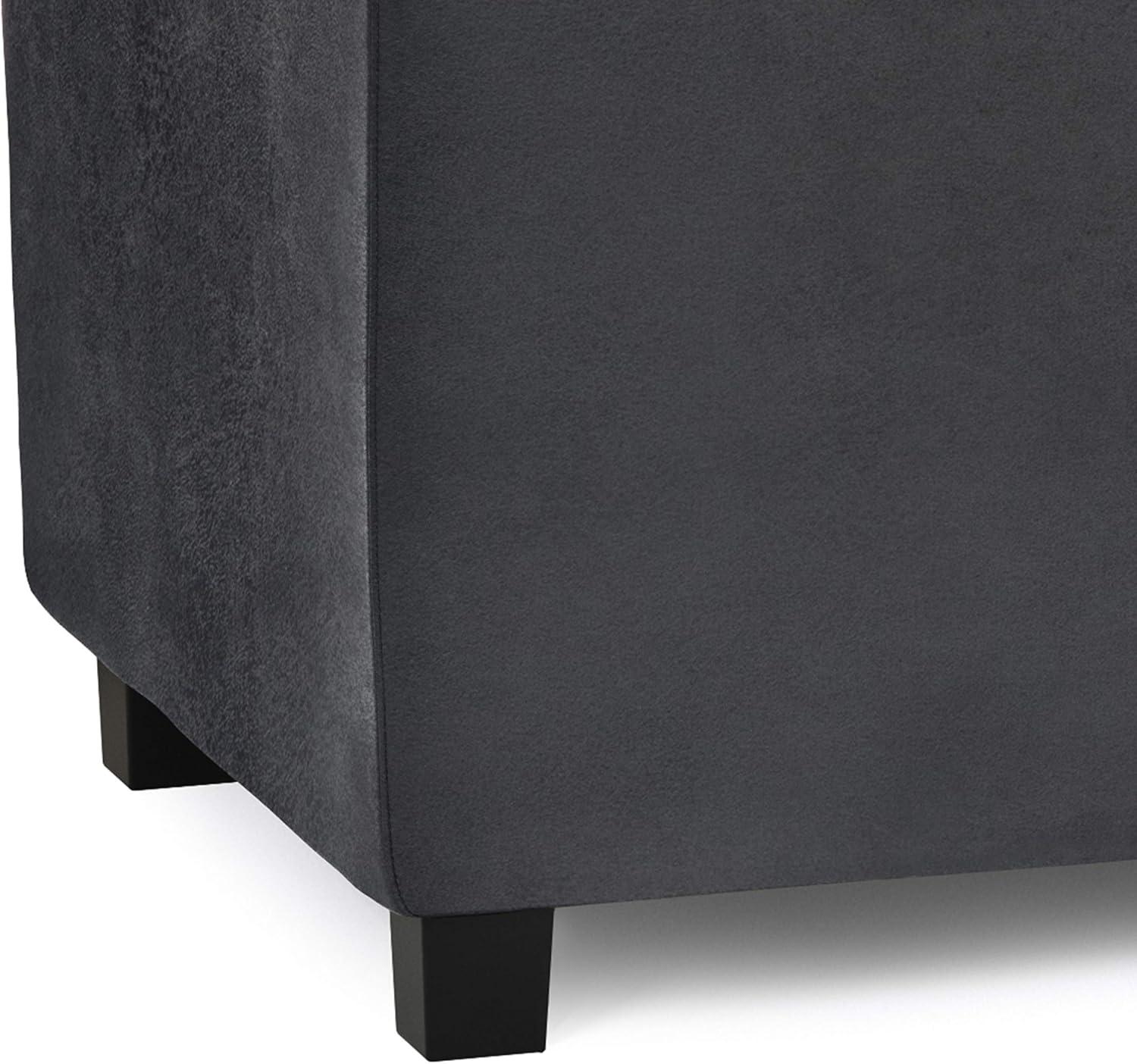 Simpli Home Avalon 42"W Upholstered Storage Ottoman with 3 Flip-Over Serving Trays