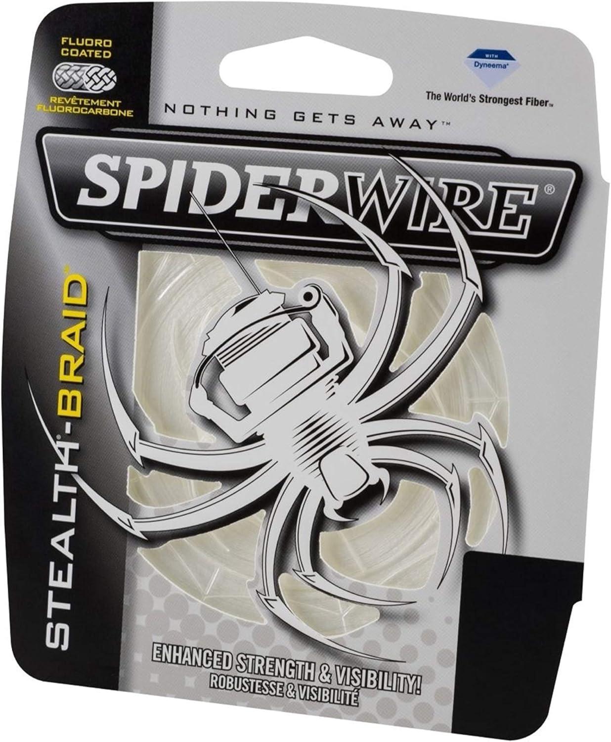 SpiderWire Stealth® Translucent Braid Fishing Line, Translucent, 8 lb Test Strength, 125 yd