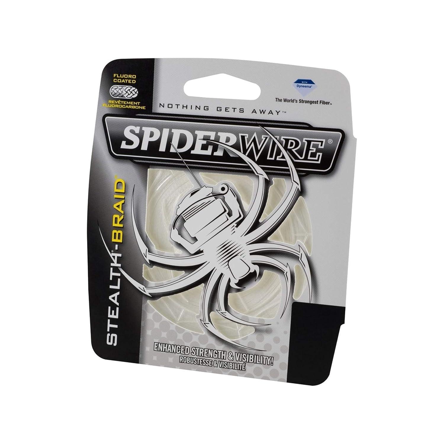 SpiderWire Stealth® Translucent Braid Fishing Line, Translucent, 8 lb Test Strength, 125 yd