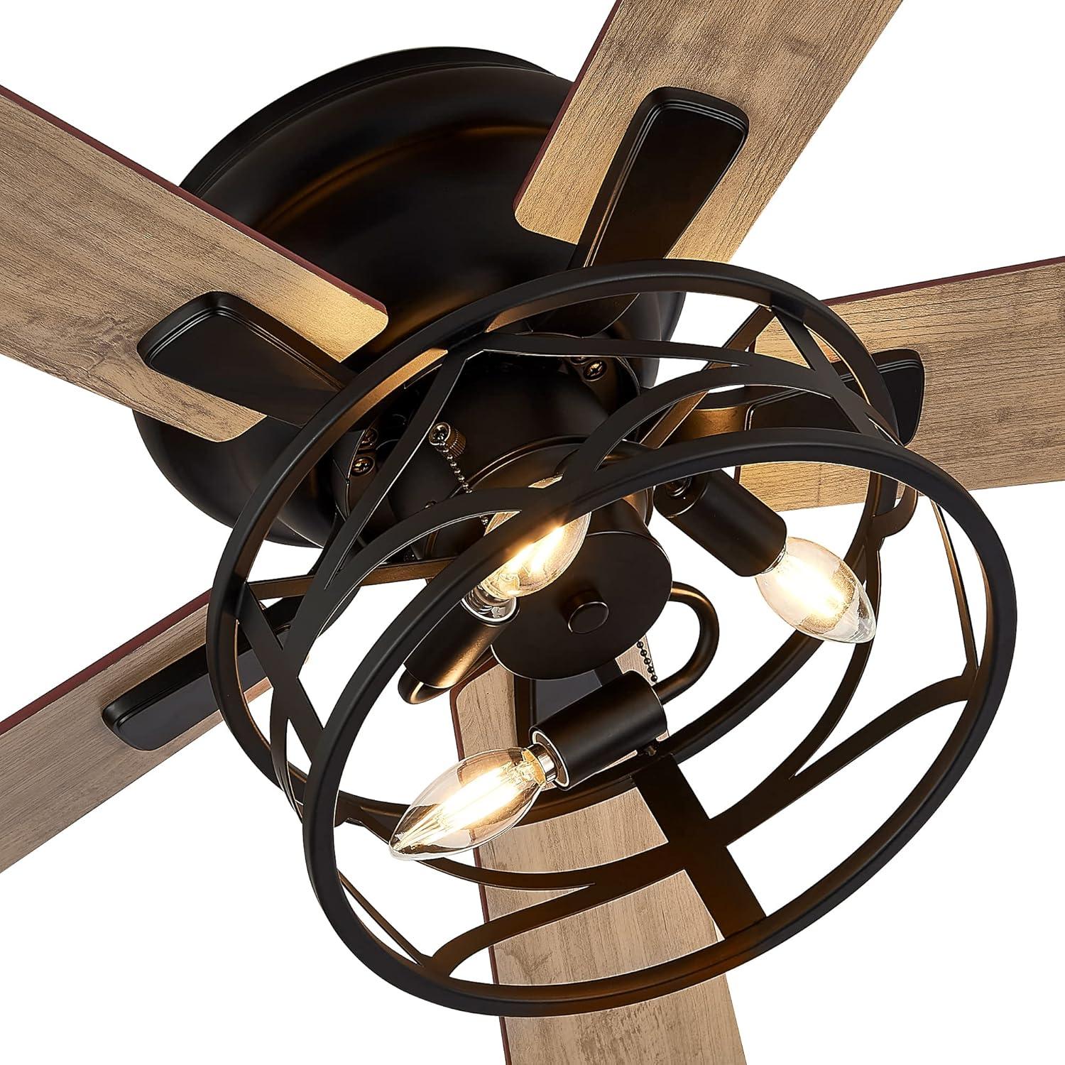 52-IN Black Ceiling Fan with Light Kit(5 blade)