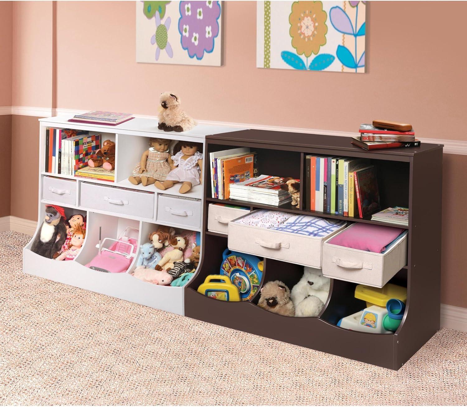 Badger Basket Combo Bin Storage Unit with Three Baskets - Espresso