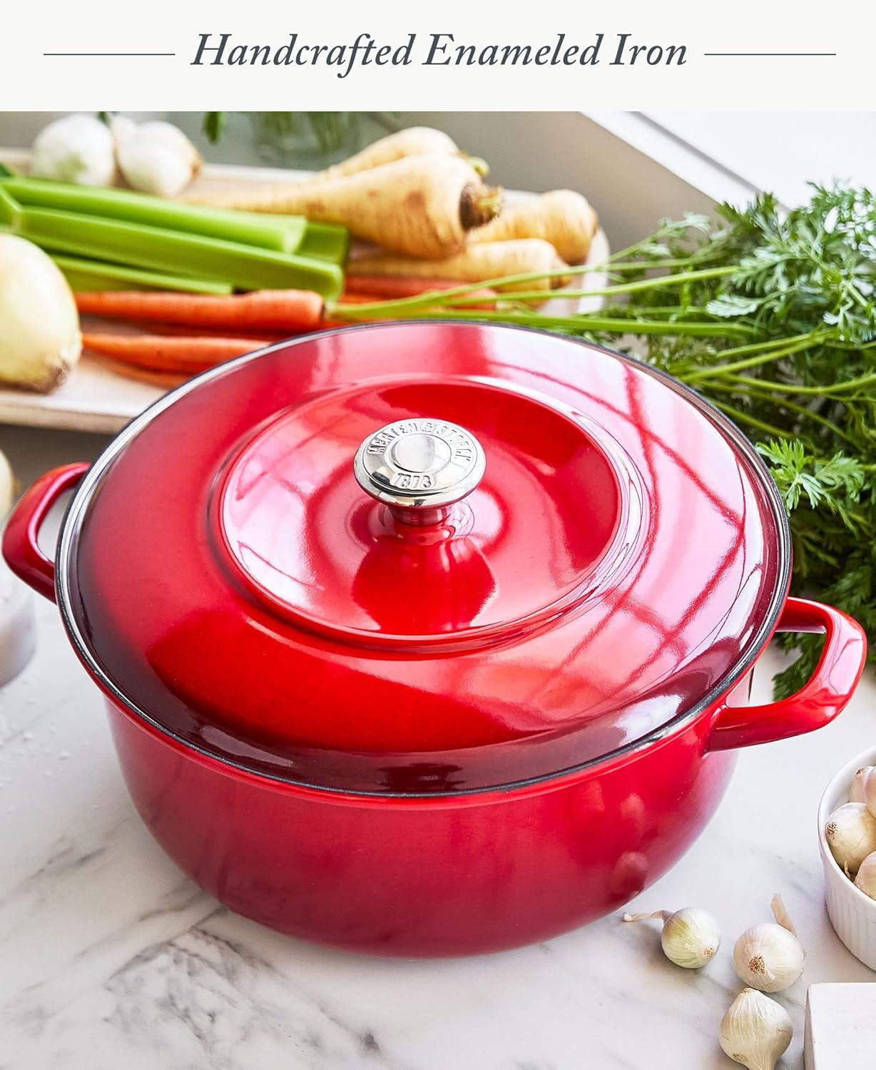 Merten and Storck Merten And Storck 7 Quarts Non-Stick Enameled Cast Iron Round Dutch Oven
