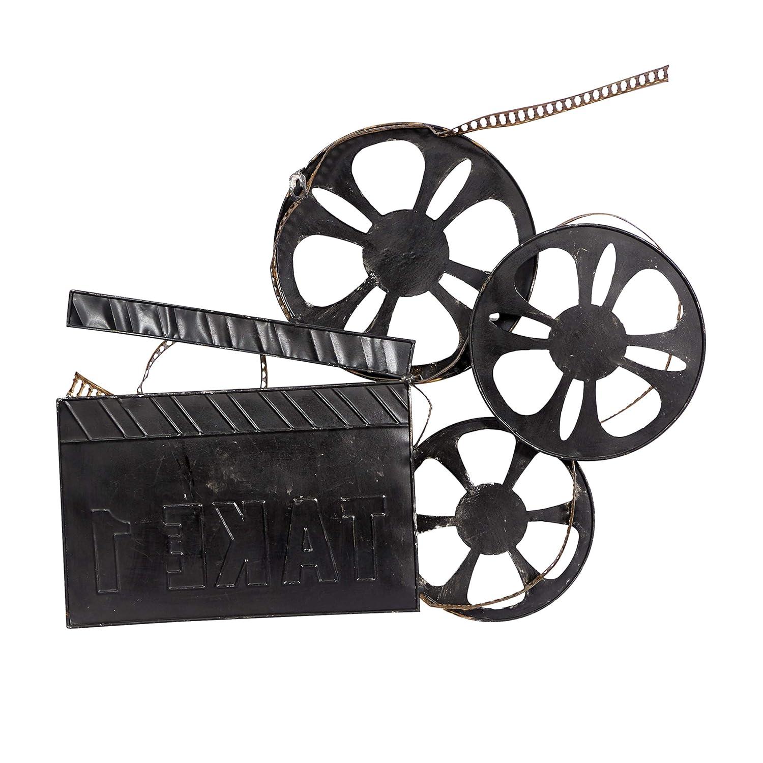 DecMode Black Metal Reels Film Wall Decor