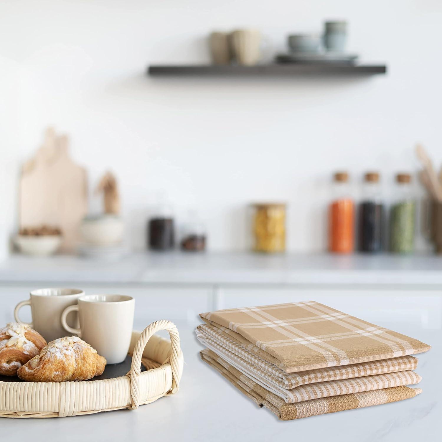 KAF Home Madison Set of 4 Absorbent, Durable and Soft Kitchen Towels | 18" x 28"  - Sunshine