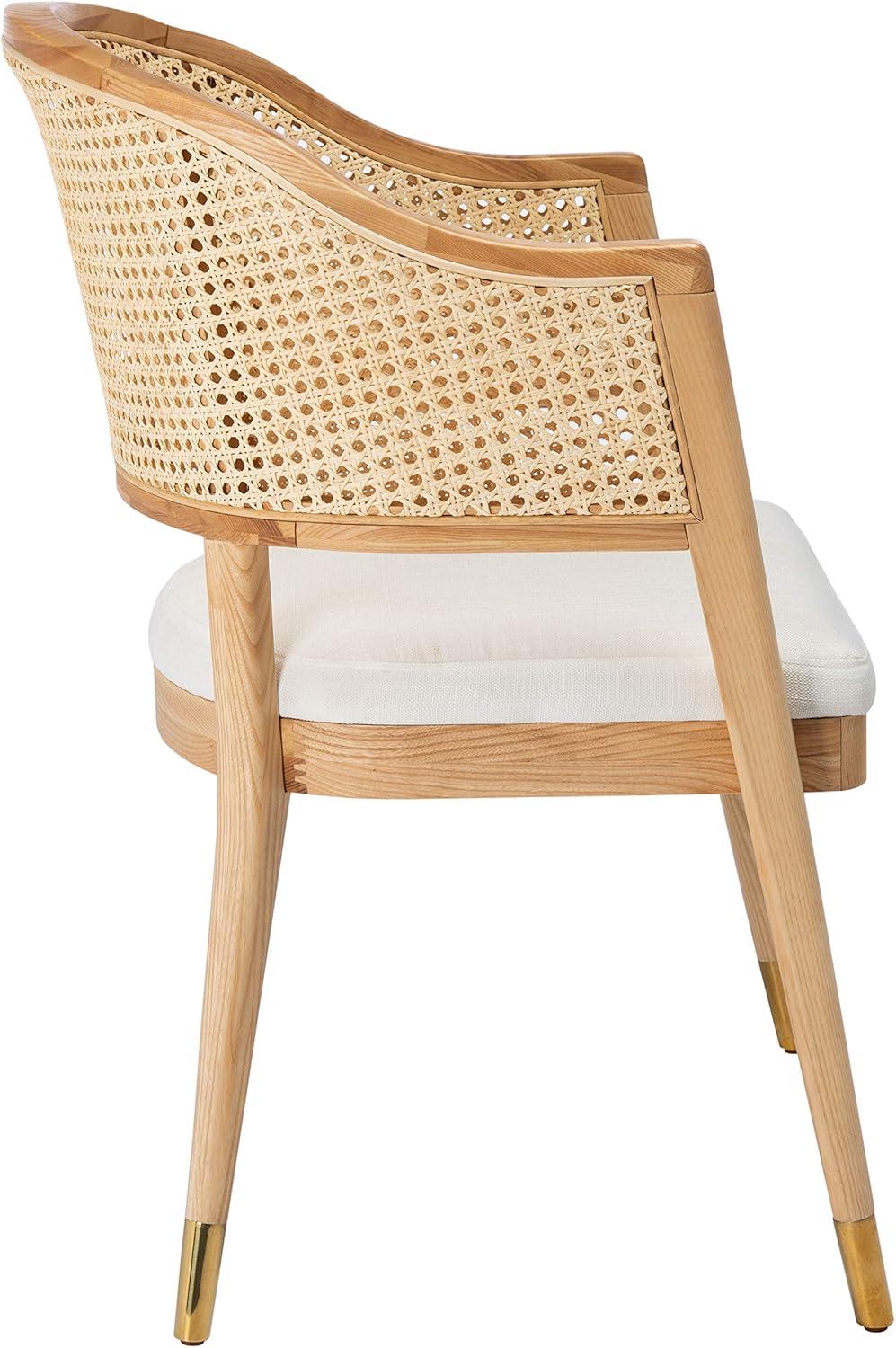 Rogue Chic Black Rattan and Cane Mid-Century Arm Chair