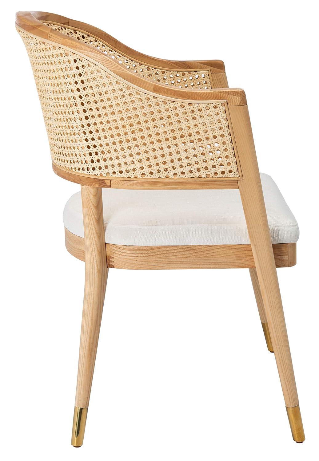 Rogue Chic Black Rattan and Cane Mid-Century Arm Chair