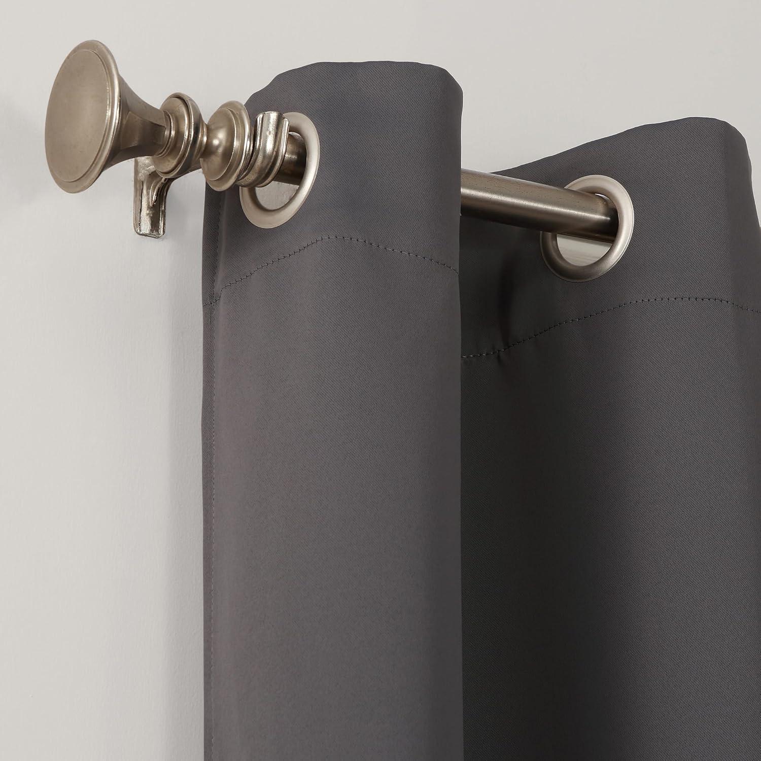 Sun Zero Nolan Energy Efficient Blackout Grommet Curtain Panel, 40"x63", Charcoal