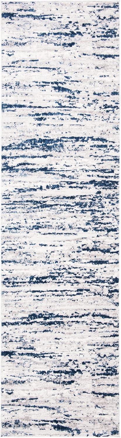 Amelia ALA768 Power Loomed Runner Rug - Grey/Navy - 2'2"x10' - Safavieh.