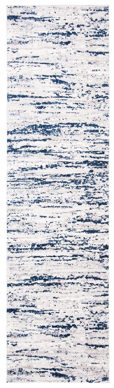 Amelia ALA768 Power Loomed Runner Rug - Grey/Navy - 2'2"x10' - Safavieh.
