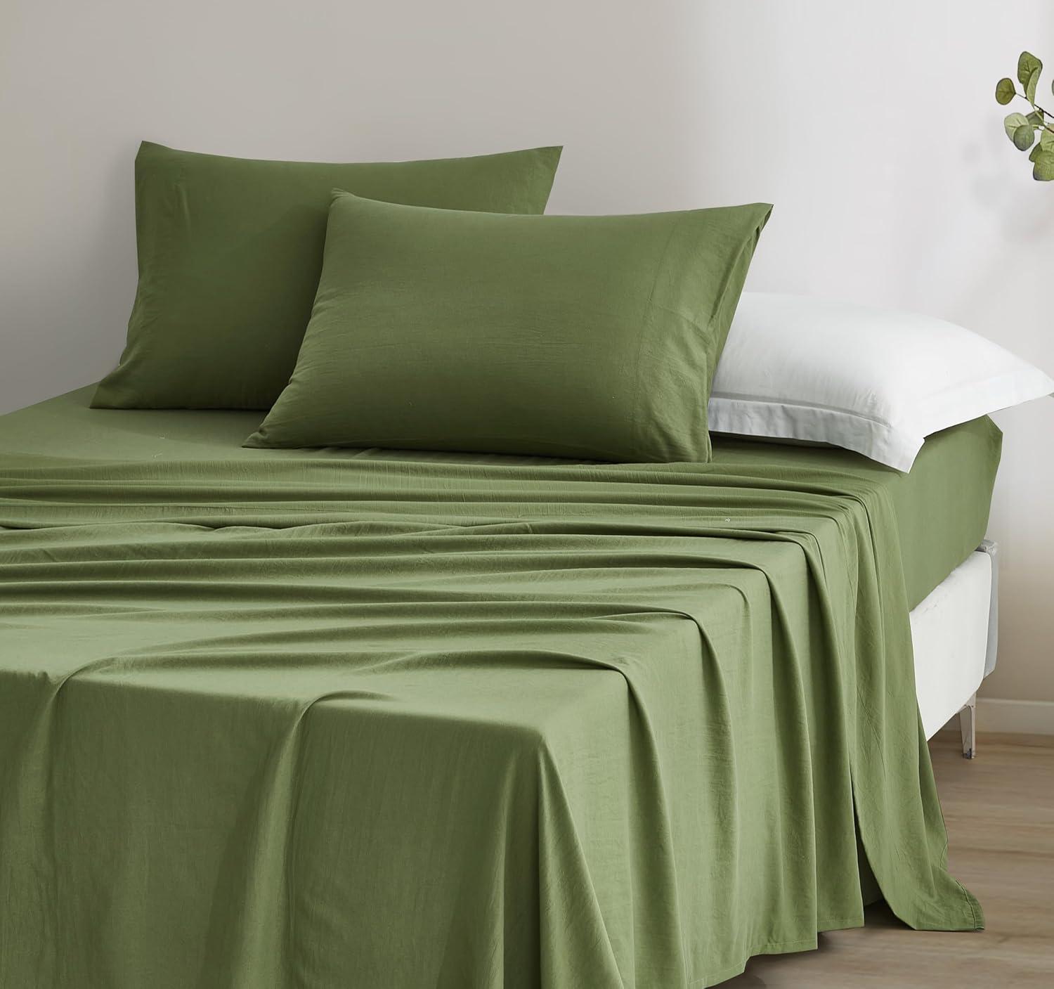 Chezmoi Collection Washed Microfiber Bedding Microfiber Sheet Set
