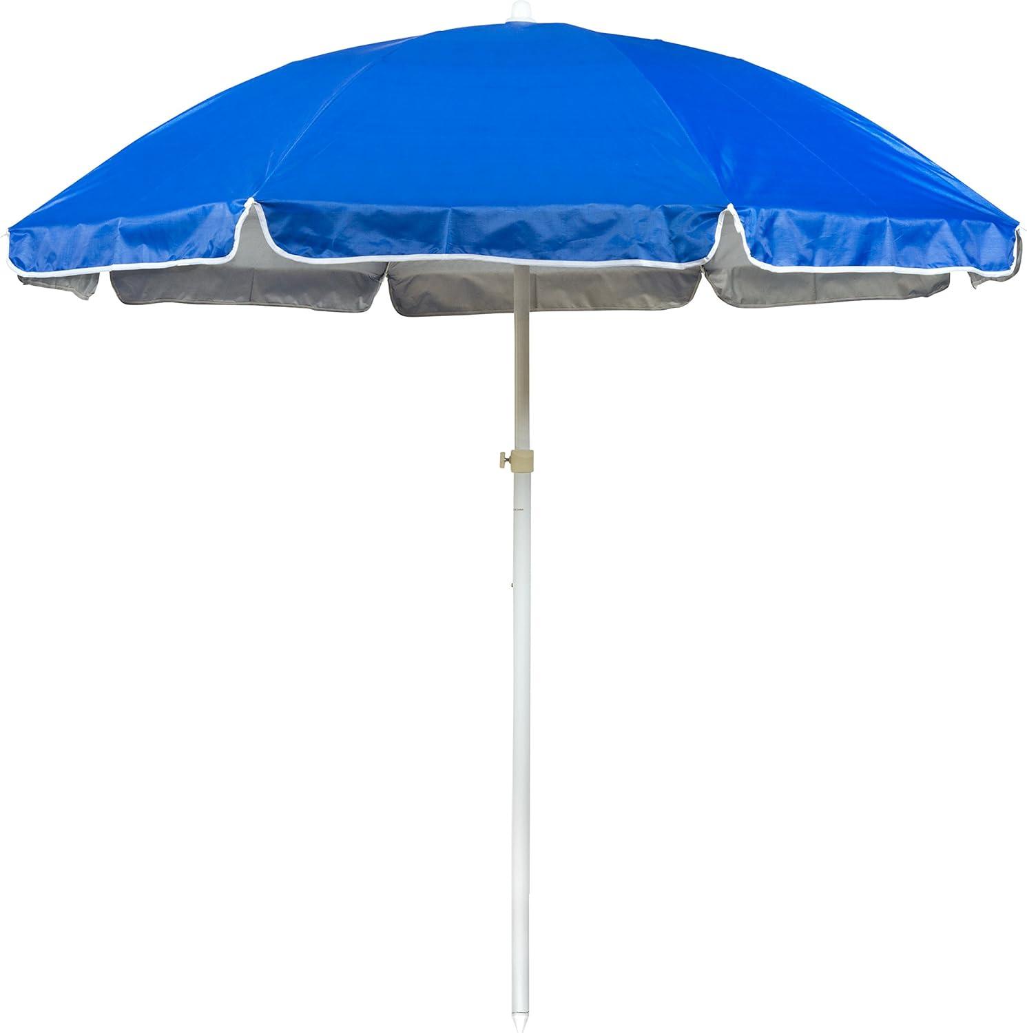 Trademark Innovations Beach and Sports Ocean Blue 6.5-ft. Portable Umbrella