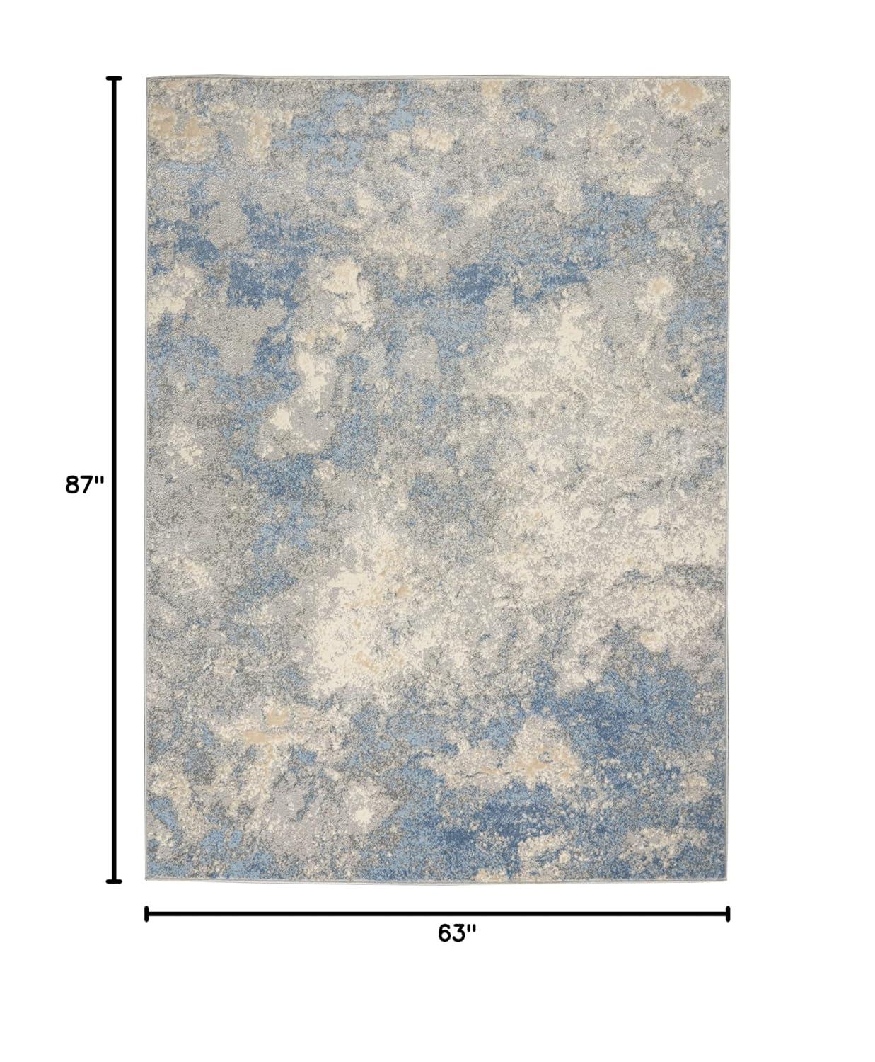 Inspire Me Home Decor Joli Ivory Blue 5'3" x 7'3" Area Rug 099446764621